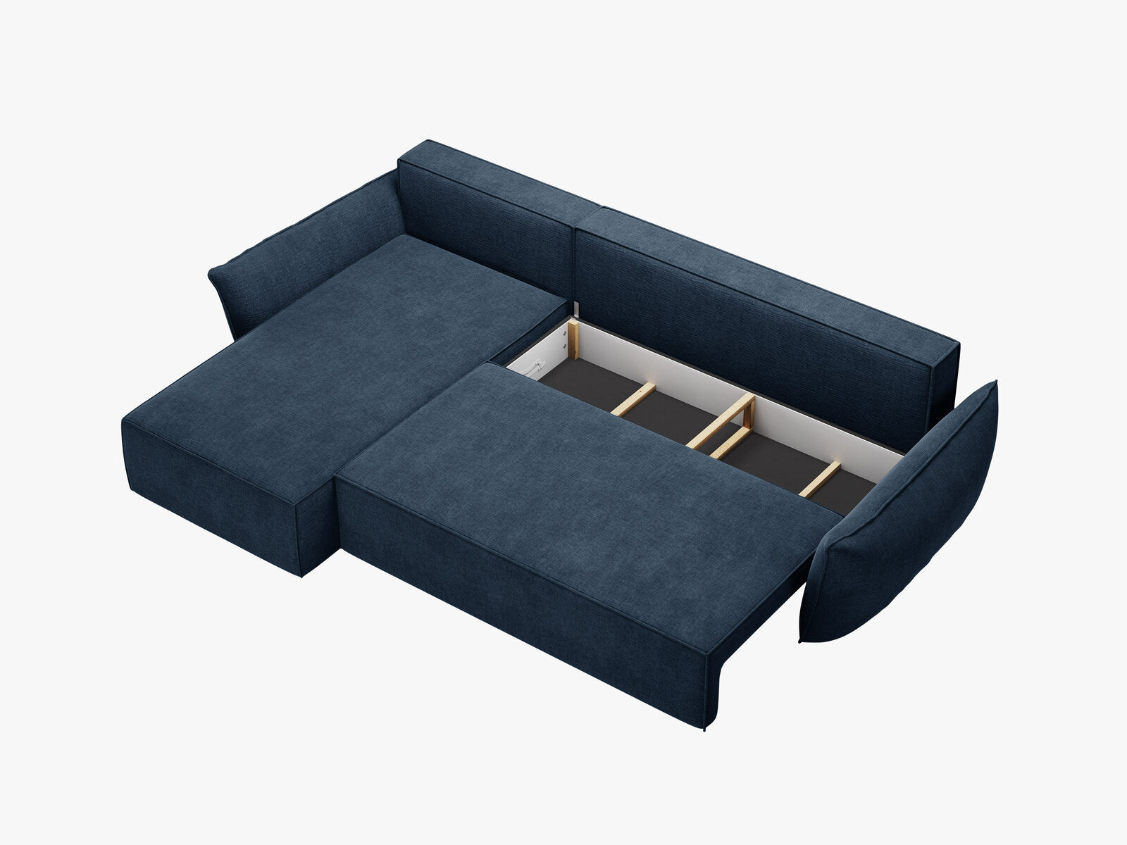 Micadoni Kaelle Ecksofa 4-Sitzer mit Schlaffunktion Links Chenille Over The Horizon Königsblau