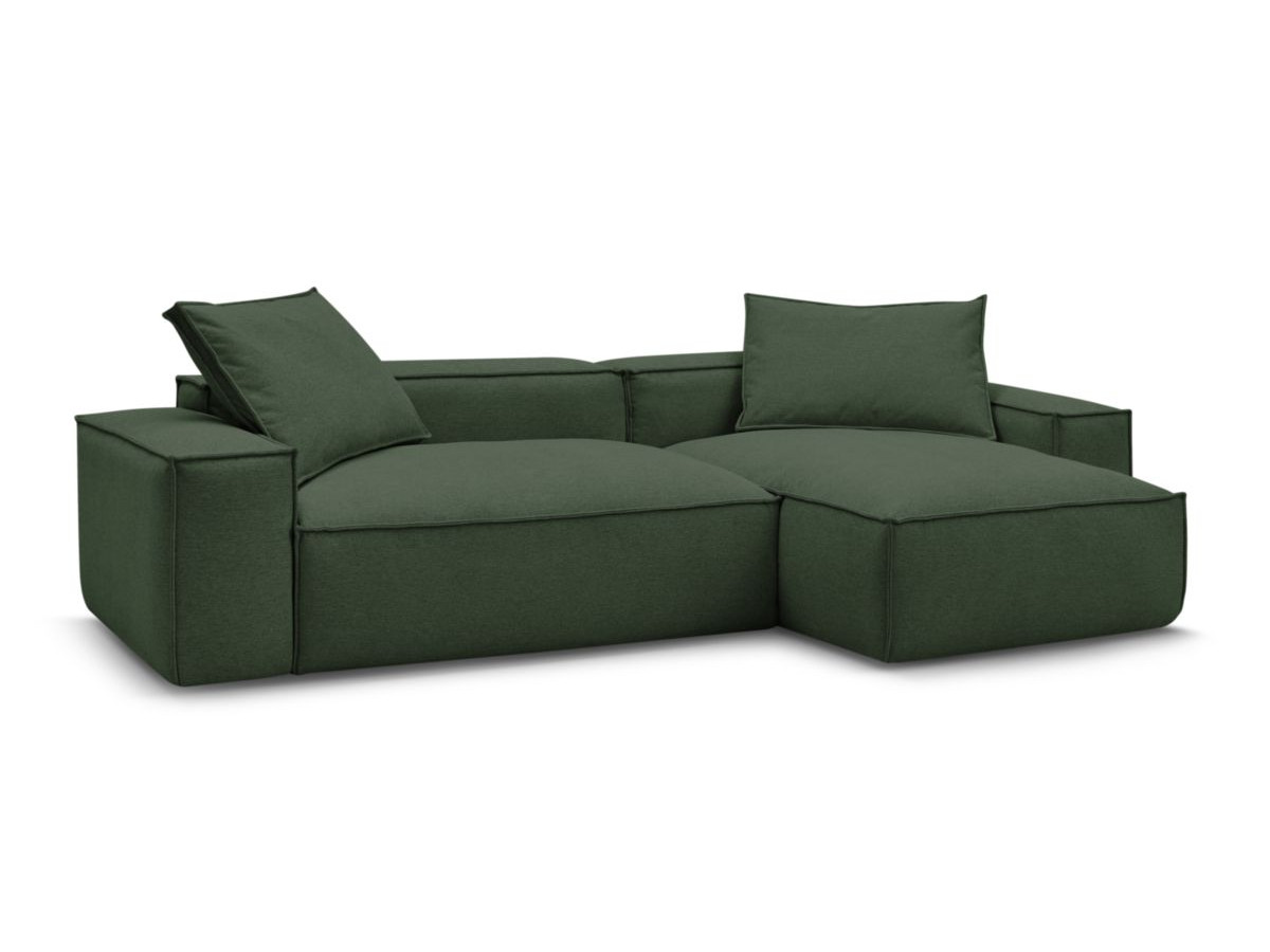 Bobochic Boheme Ecksofa, 2 Kissen Melange-Stoff Grün