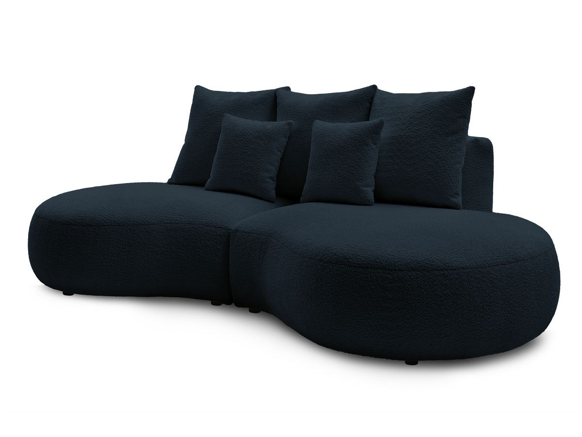 Bobochic Saint-germain Sofa 3-Sitzer Bouclé-Stoff Dunkelblau