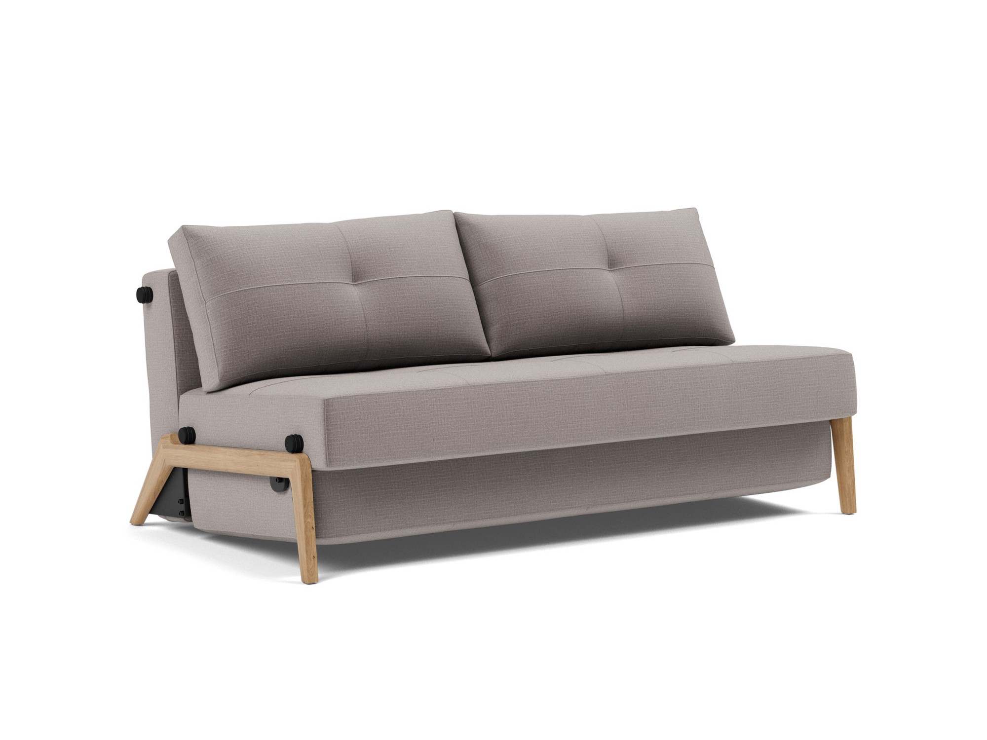 Schlafsofa Cubed 160 Chenille Esina 418-Truffle Beine Eiche