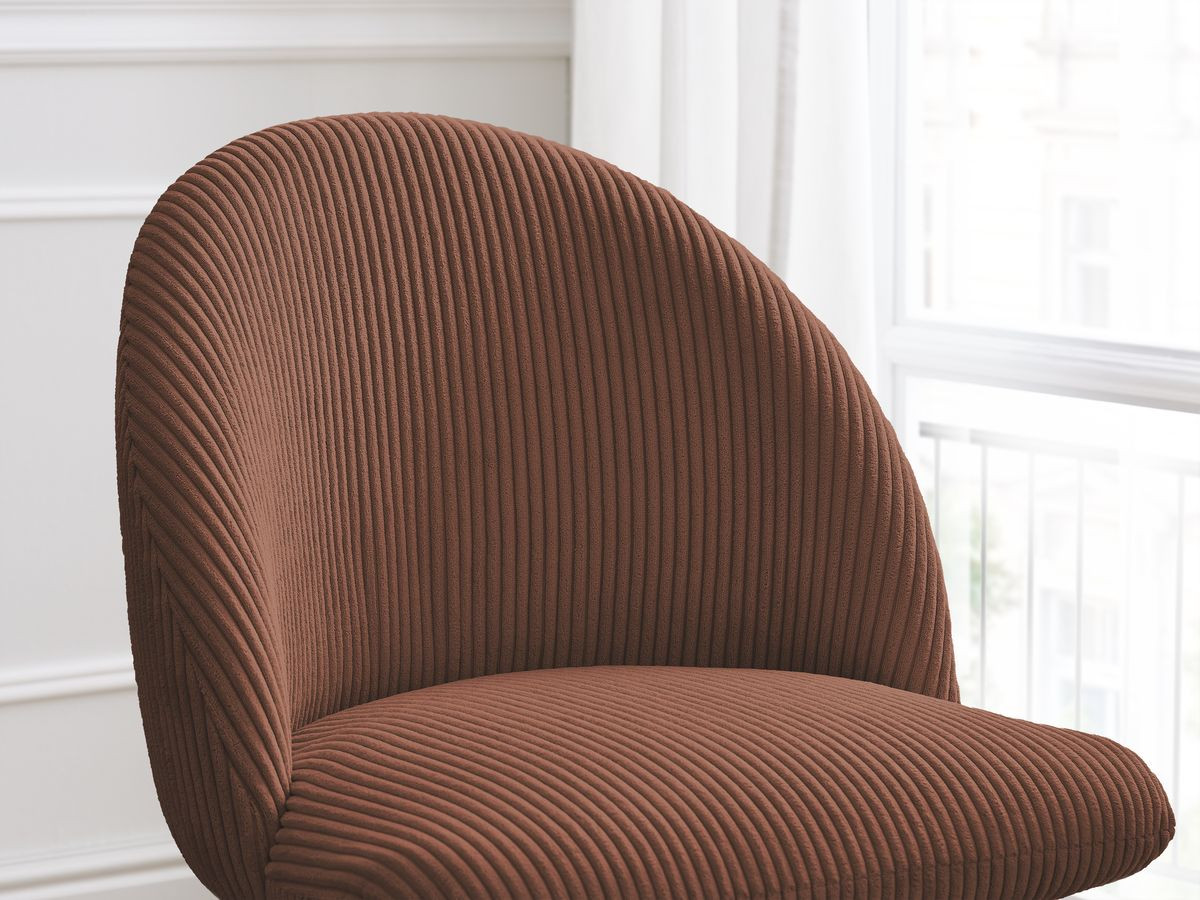 Bobochic Lalie Esszimmerstuhl 4er-Set mit Sternfuß Cordsamt Orange