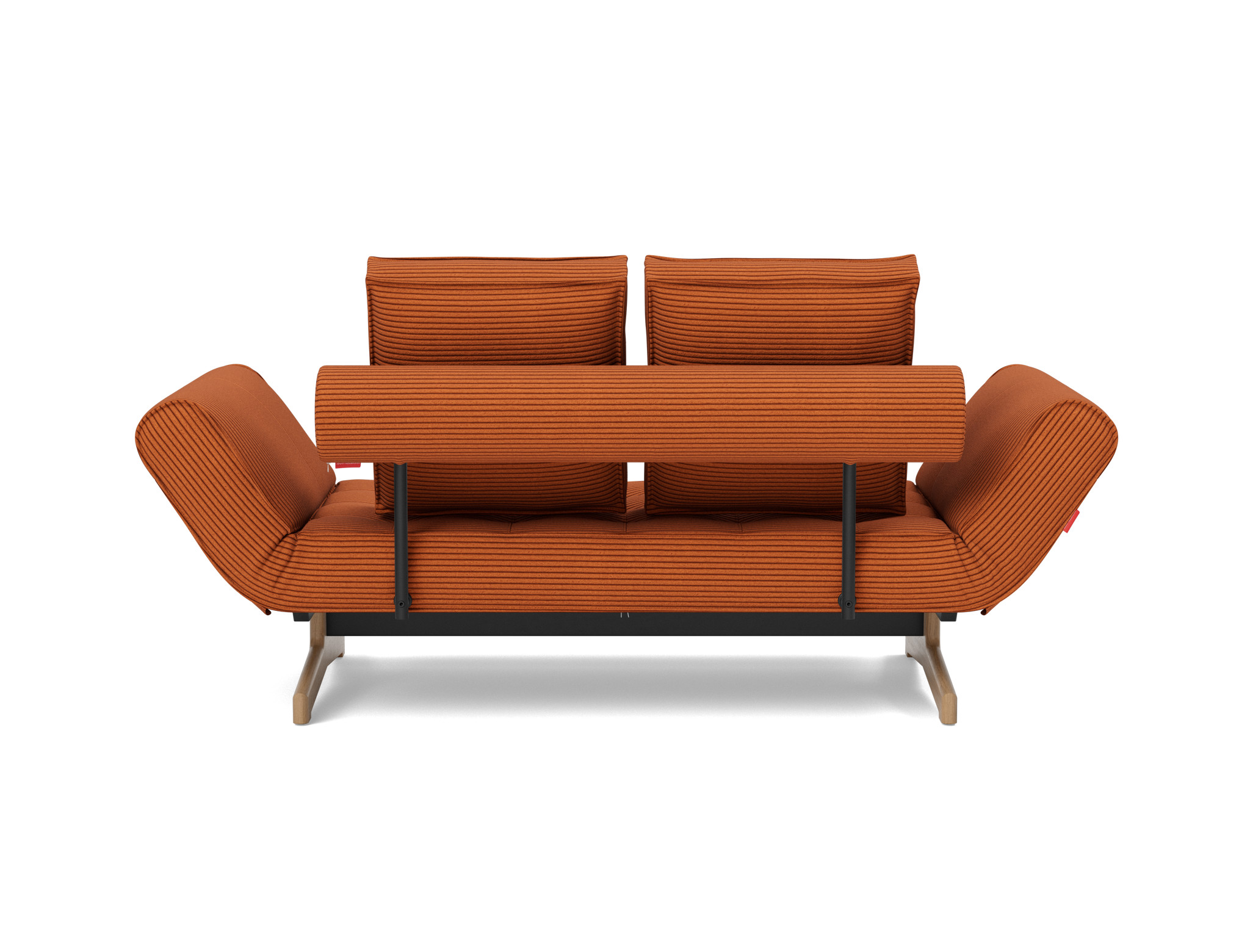 Tagesbett Ghia Kord Corduroy 595-Burnt-Orange Beine Eiche
