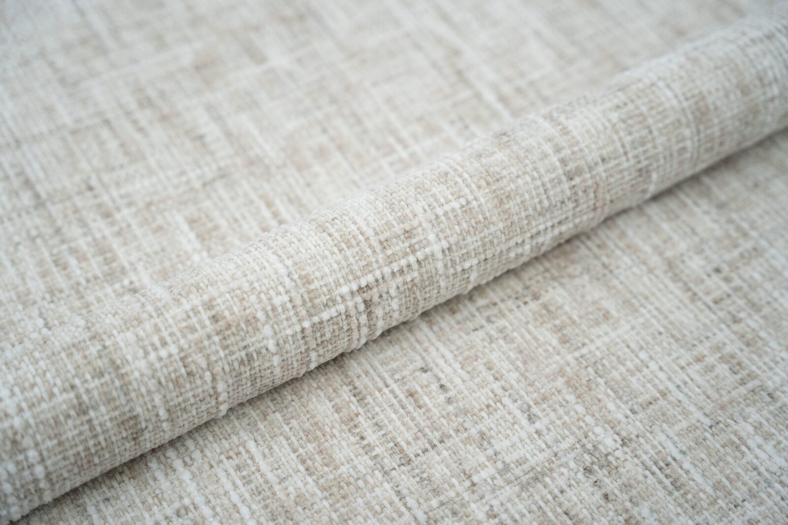 Micadoni Murada Ablagebett mit Kopfteil Chenille Tracy Hellbeige Melange 140x200