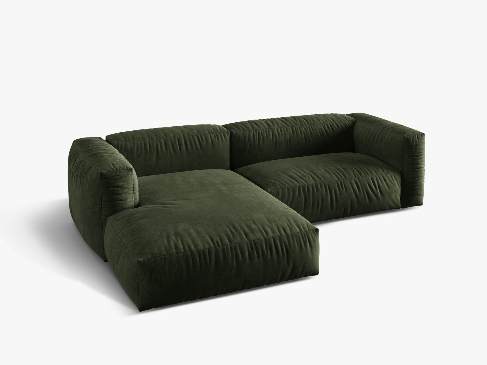 Micadoni Ecksofa Martina 2-Sitzer Links Samt Vogue Grün