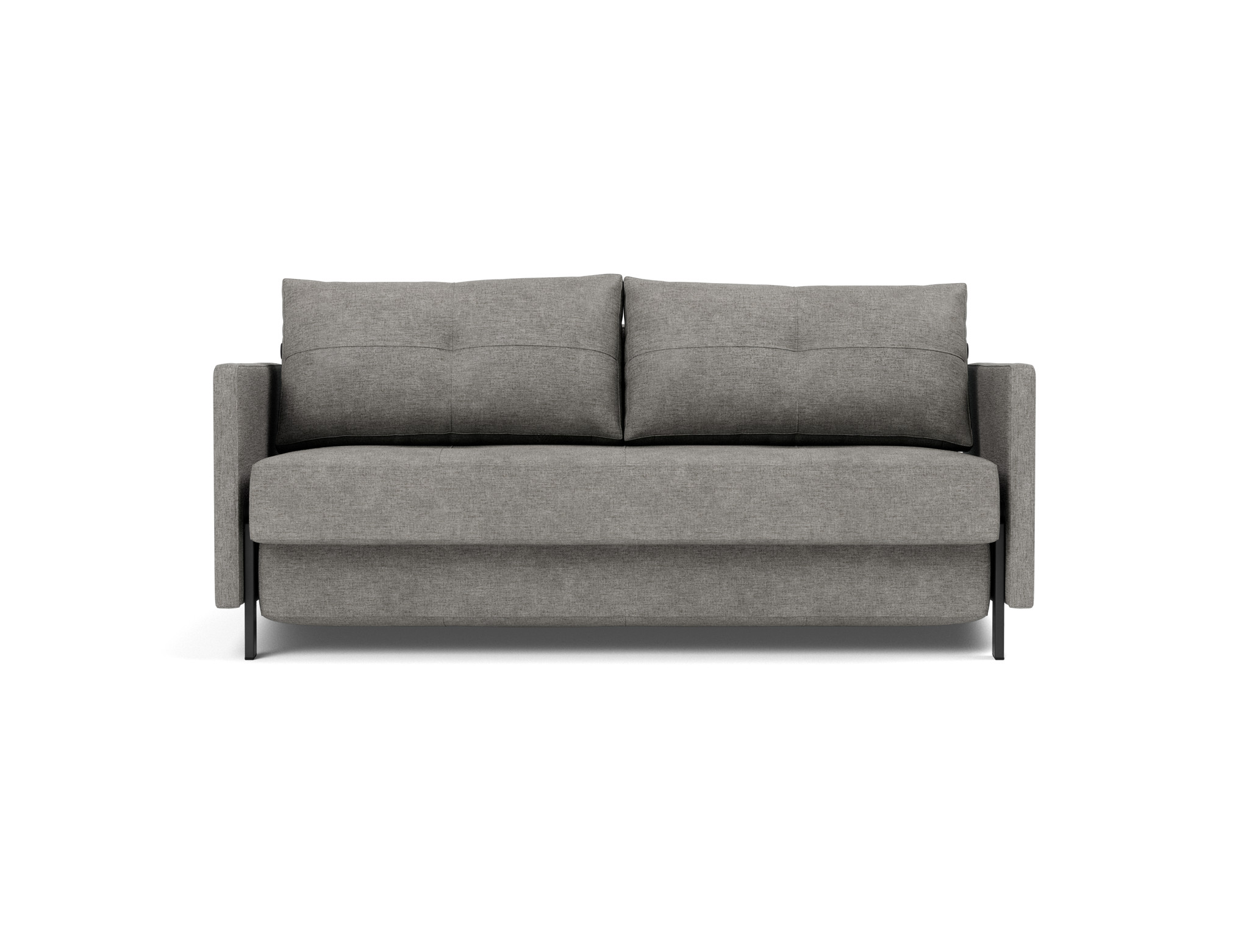 Schlafsofa Cubed mit Armlehnen 160 Flachgewebe Avella 282-Warm-Grey