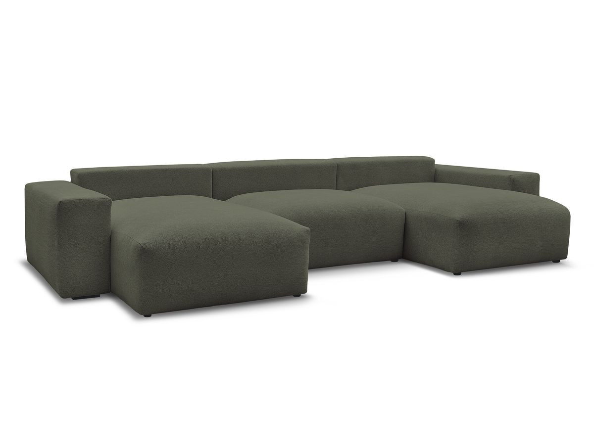 Bobochic Voltaire Wohnlandschaft 420 × 165 cm Melange-Stoff Grün