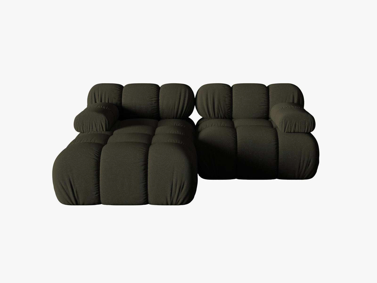 Micadoni Modulares Ecksofa Bellis 3-Sitzer Links 3D-Stoff Sonic Amazonas Grün