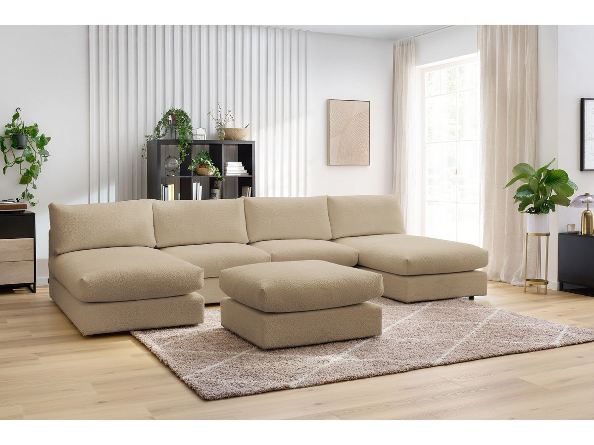 Bobochic Paris Wohnlandschaft Bouclé-Stoff Braun