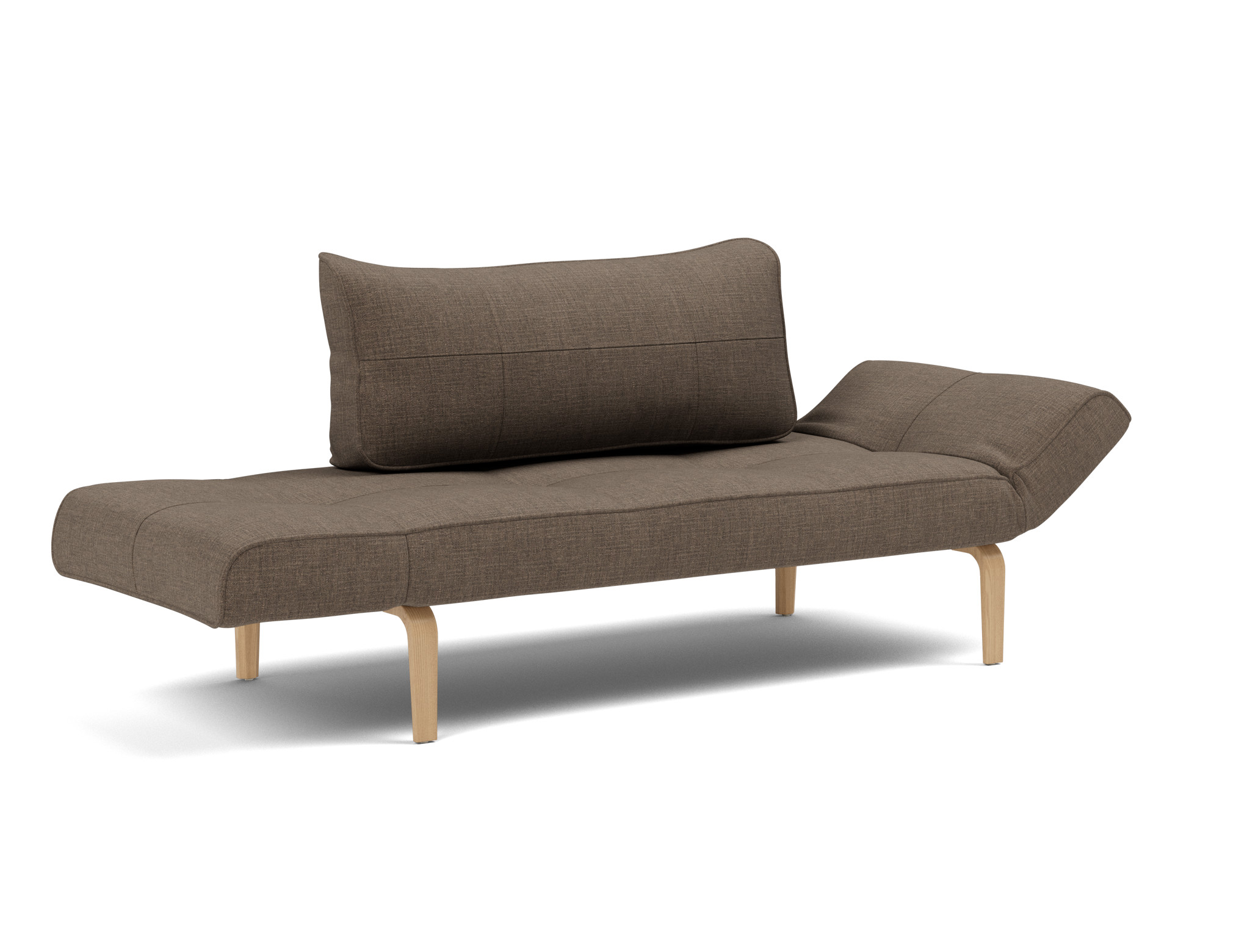 Tagesbett Zeal Chenille Esina 411-Cedar-Brown Beine Bow Eiche