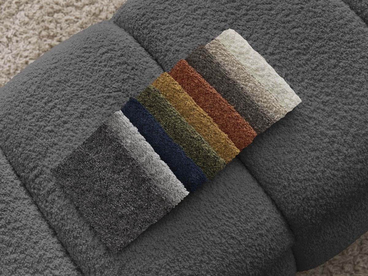 Bobochic Denali Bettbank 146 × 56 cm Bouclé-Stoff Dunkelgrau