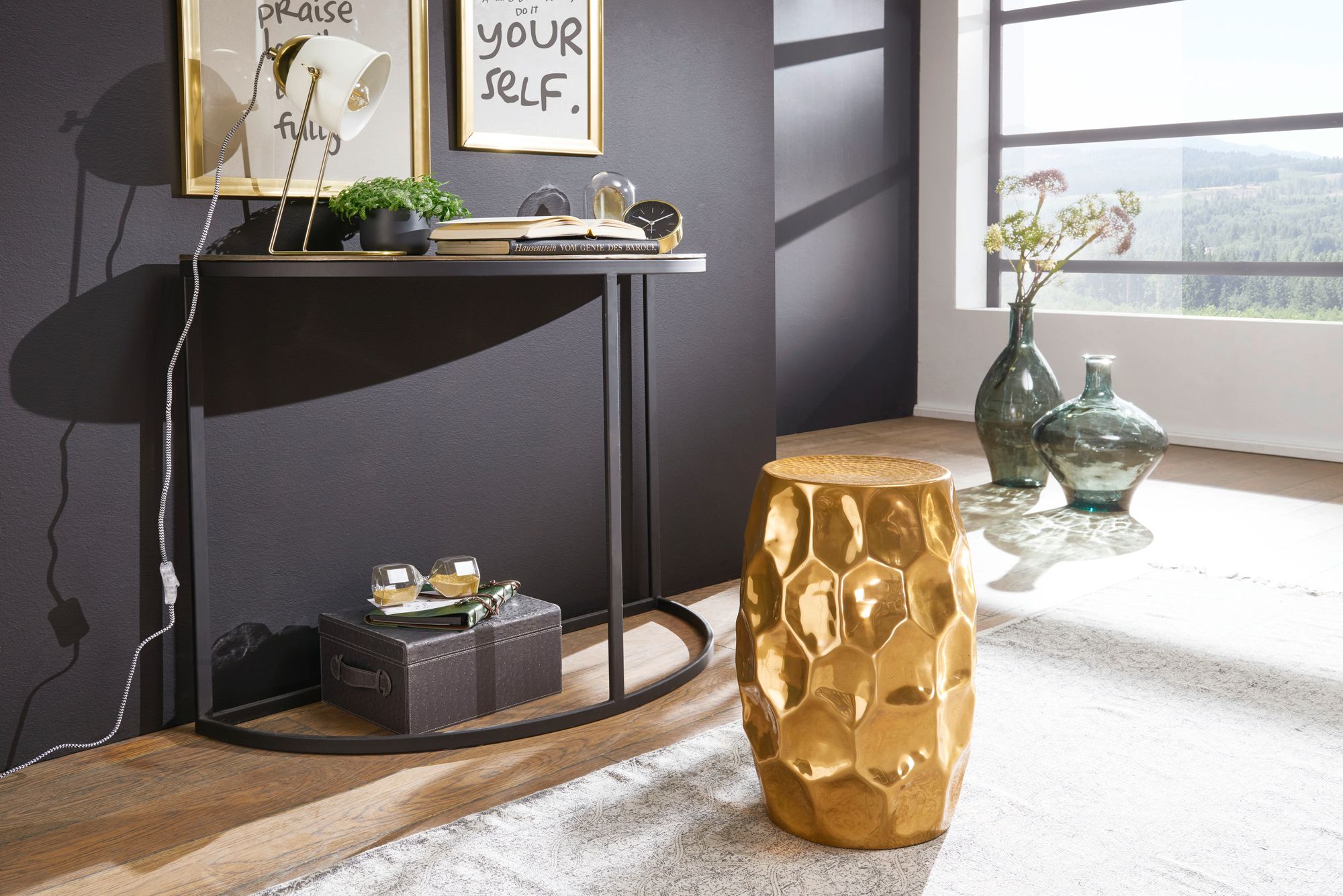 Beistelltisch Vega Aluminium Gold Ø 30 × H 47 cm