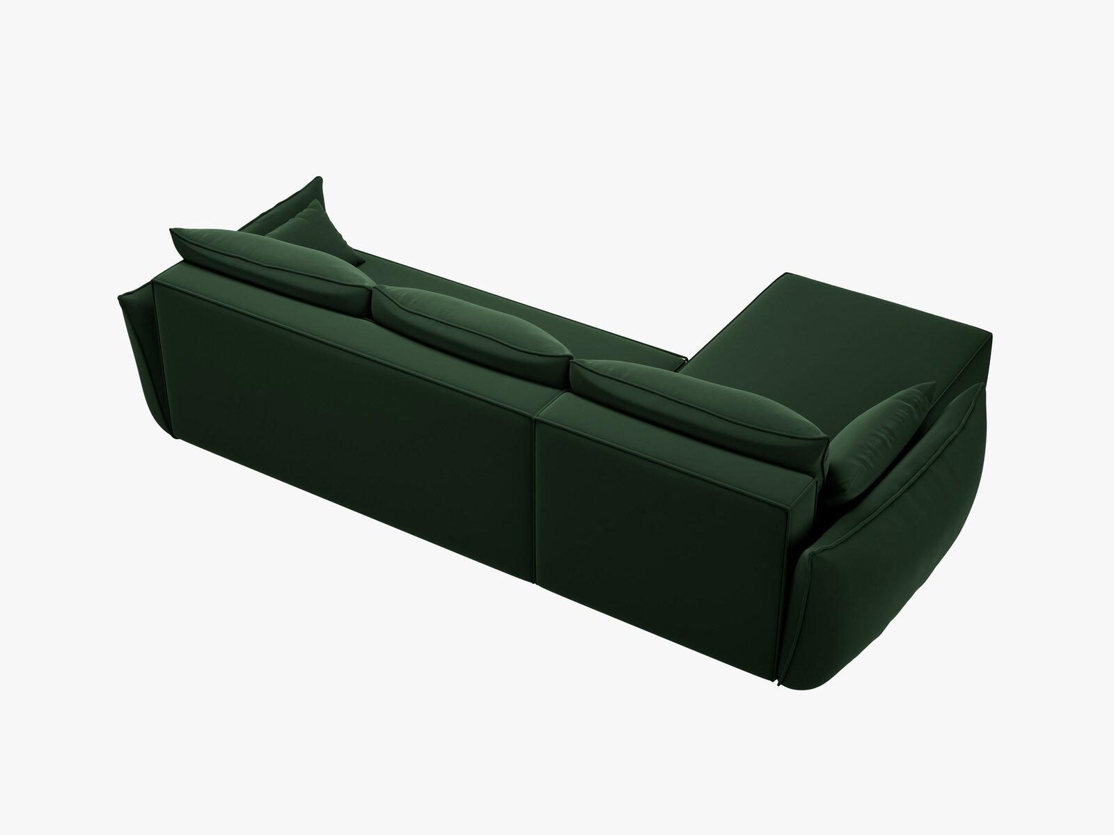 Micadoni Kaelle Ecksofa 4-Sitzer mit Schlaffunktion Rechts Samt Bluvel Flaschengrün