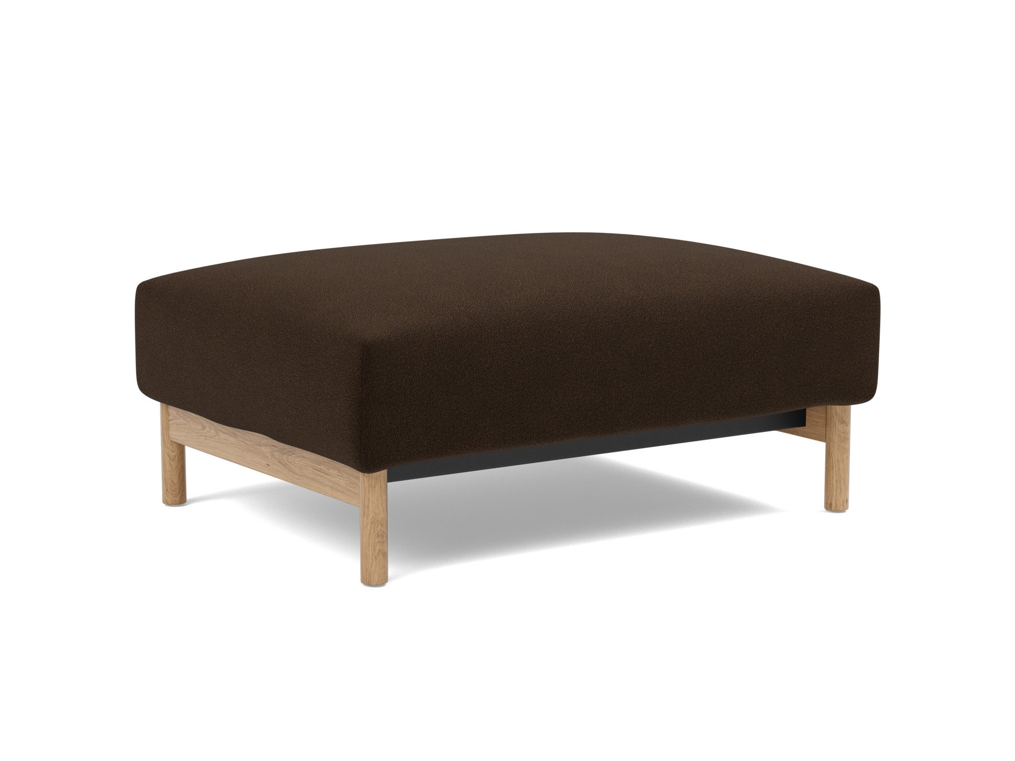 Hocker Malloy Strukturierter Stoff Taura 358-Chocco Beine Eiche