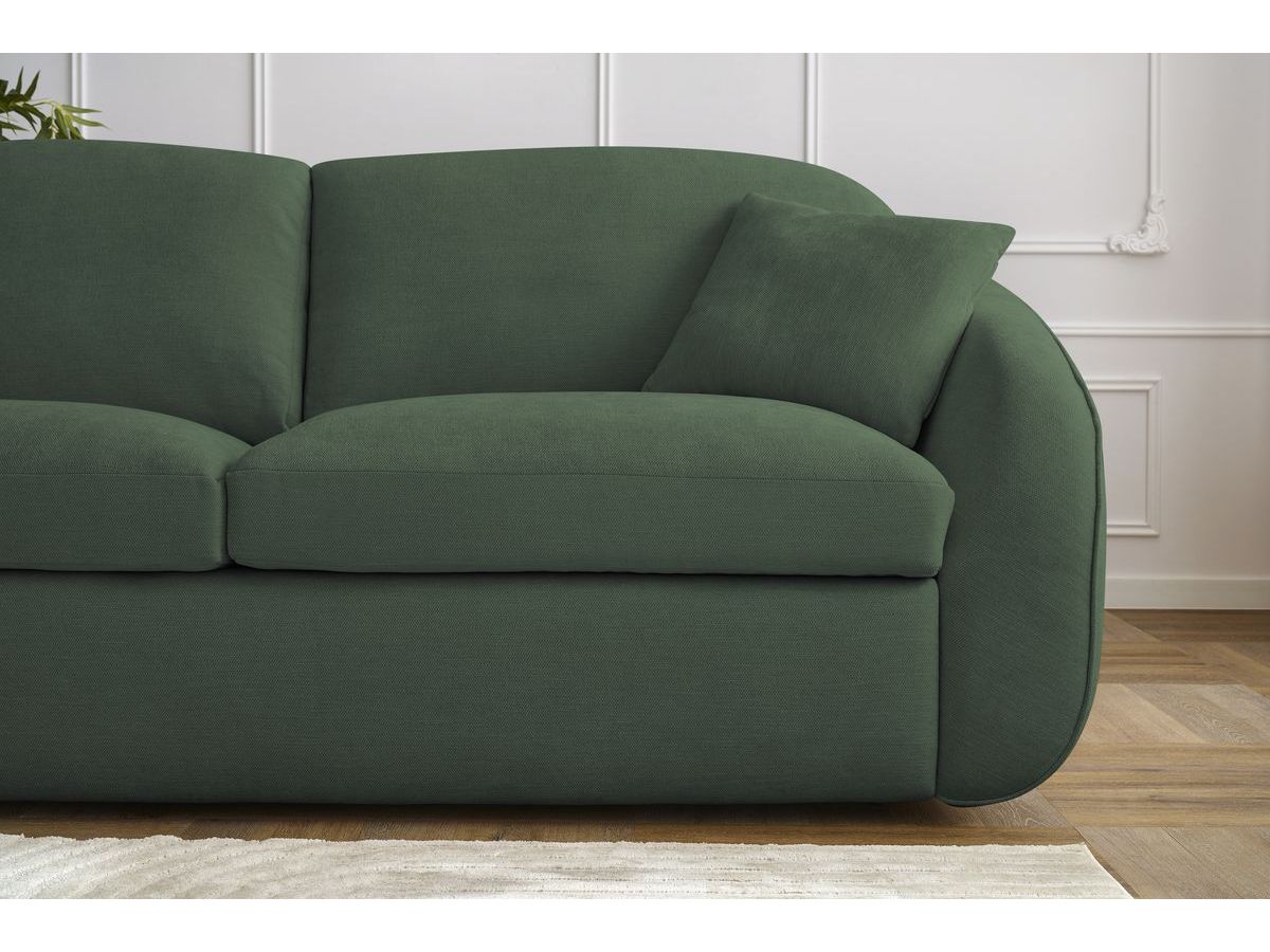 Bobochic Cezanne Schlafsofa 3-Sitzer Stoff Grün, Liegefläche 160 × 194 cm