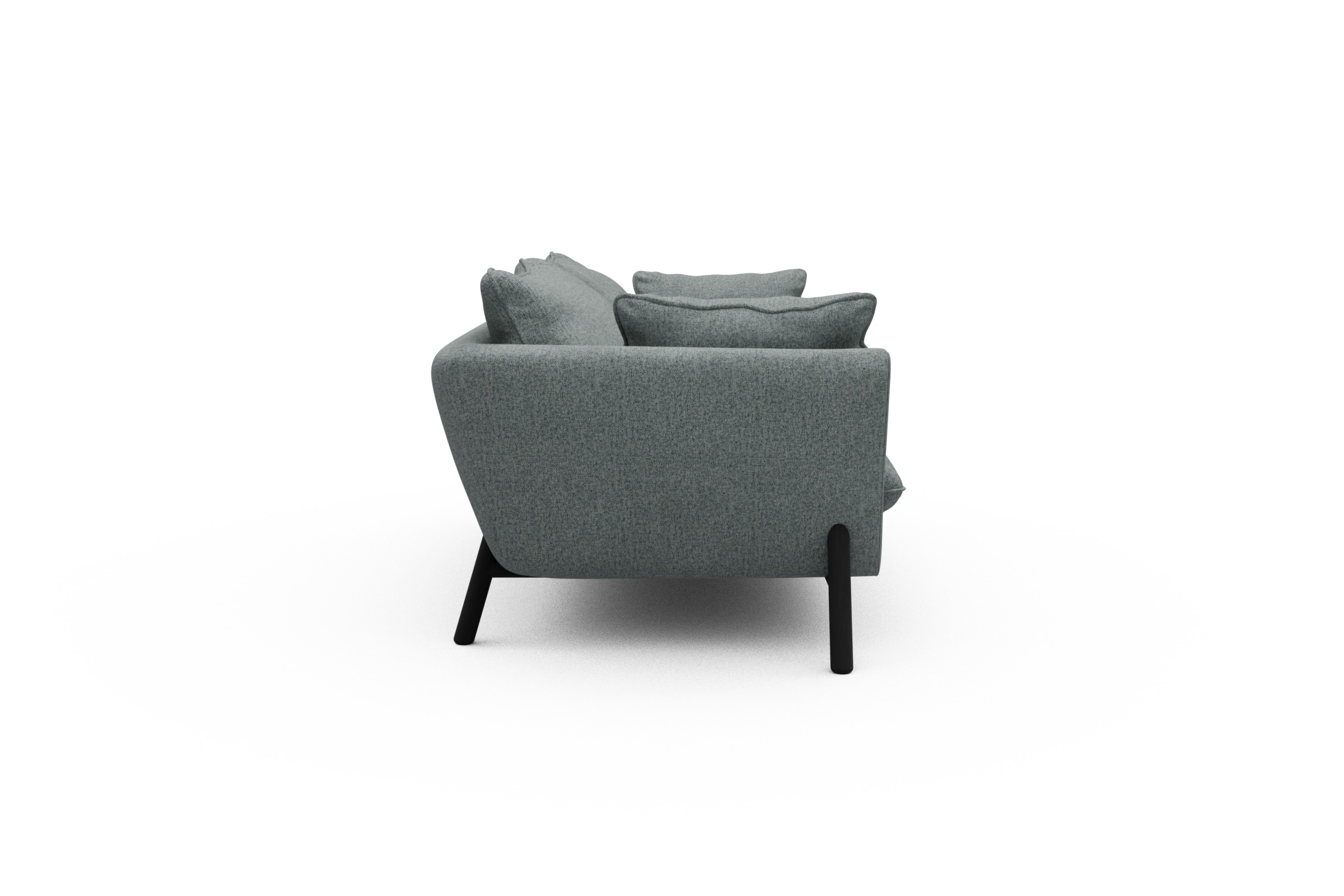 Sofa Emil PREMIUM 2-Sitzer Beinfarbe Eiche Schwarz Casone-Light-Mixed-Green