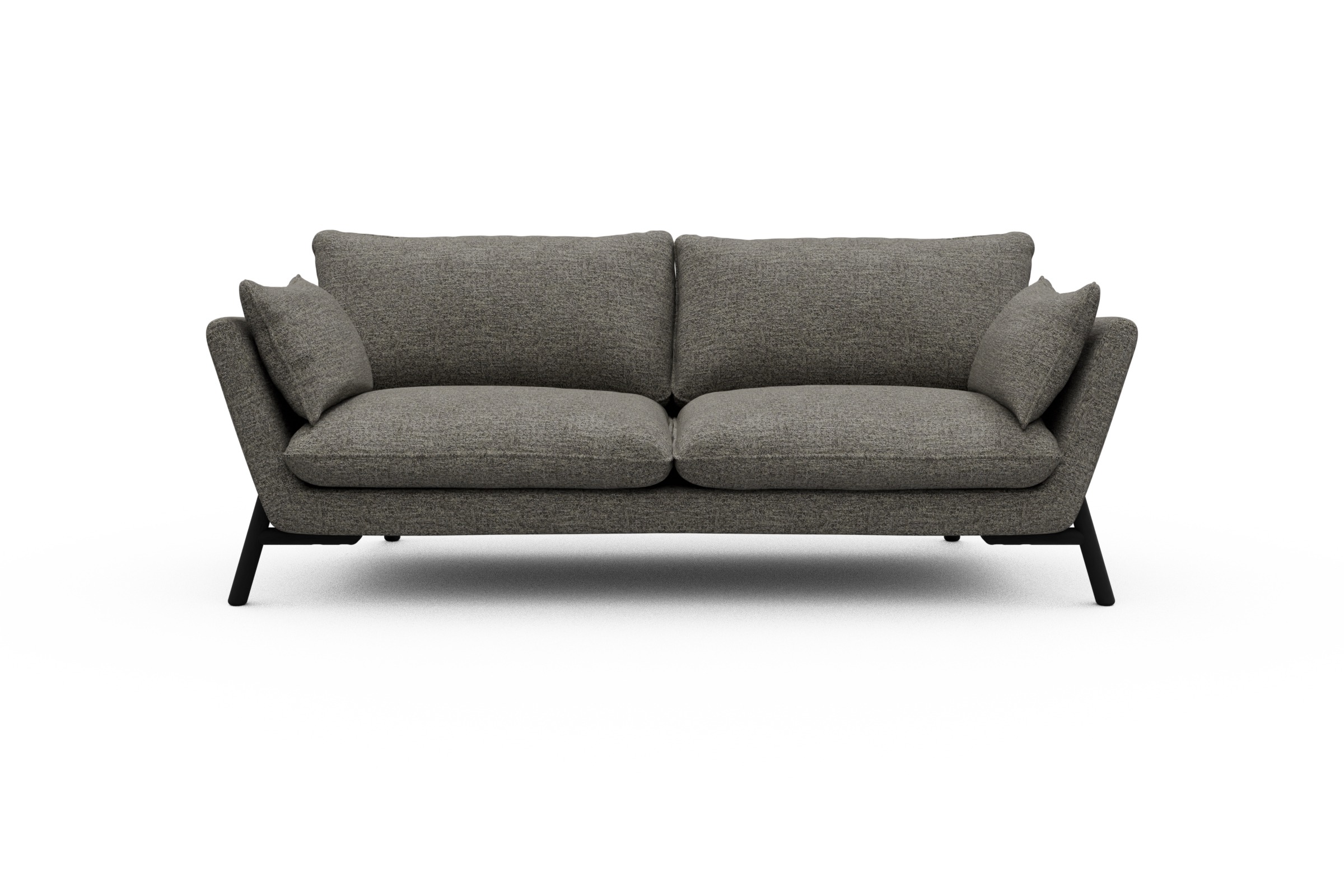 Skandi Home Sofa Emil 3-Sitzer Beinfarbe Eiche Schwarz Carreno-Sepie-Brown moebelfaktor