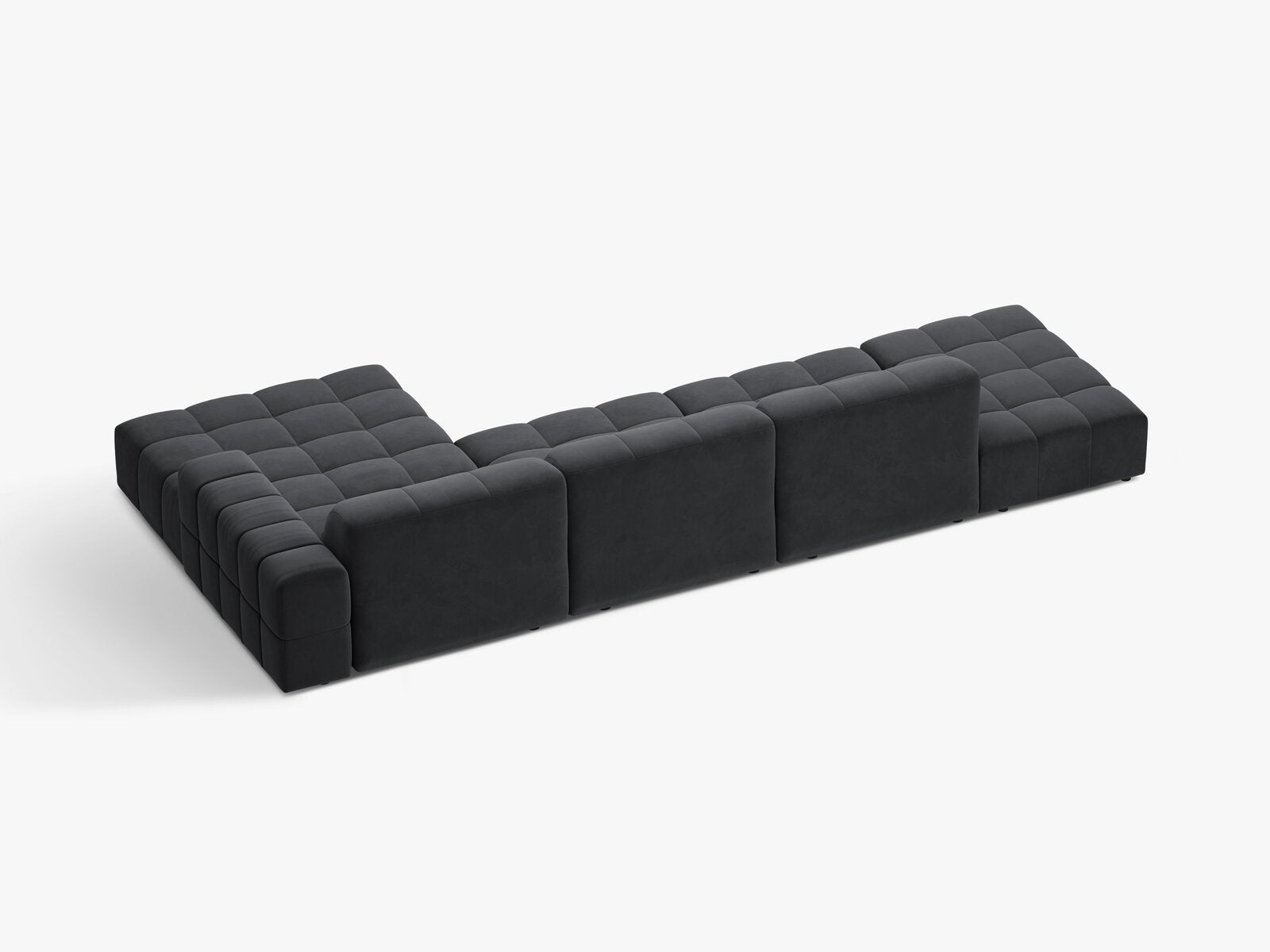 Micadoni Ecksofa Jennifer 5-Sitzer Rechts Samt Bluvel Grau