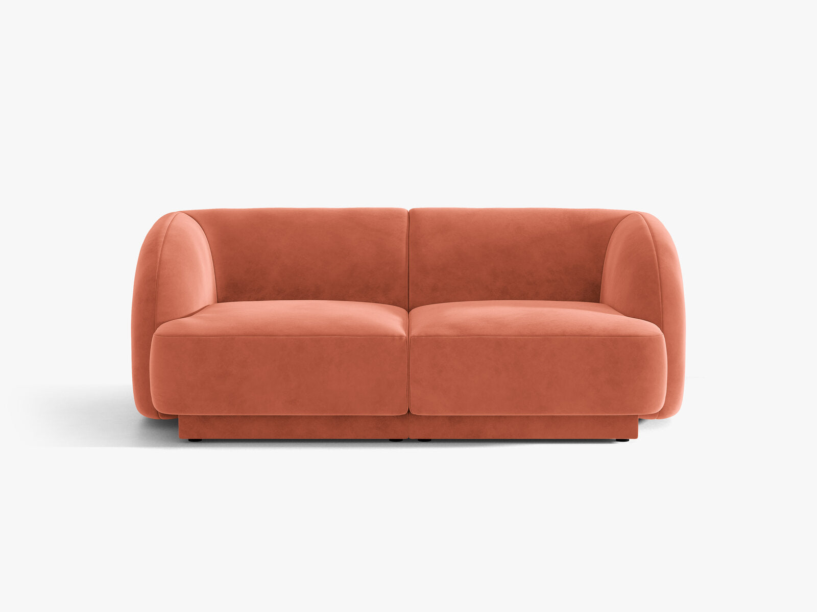 Micadoni Sofa Miley 2-Sitzer Samt Venus Koralle