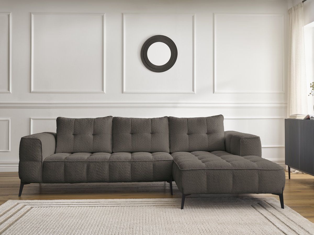 Bobochic Anis Ecksofa Bouclé-Stoff Braun Ecke rechts
