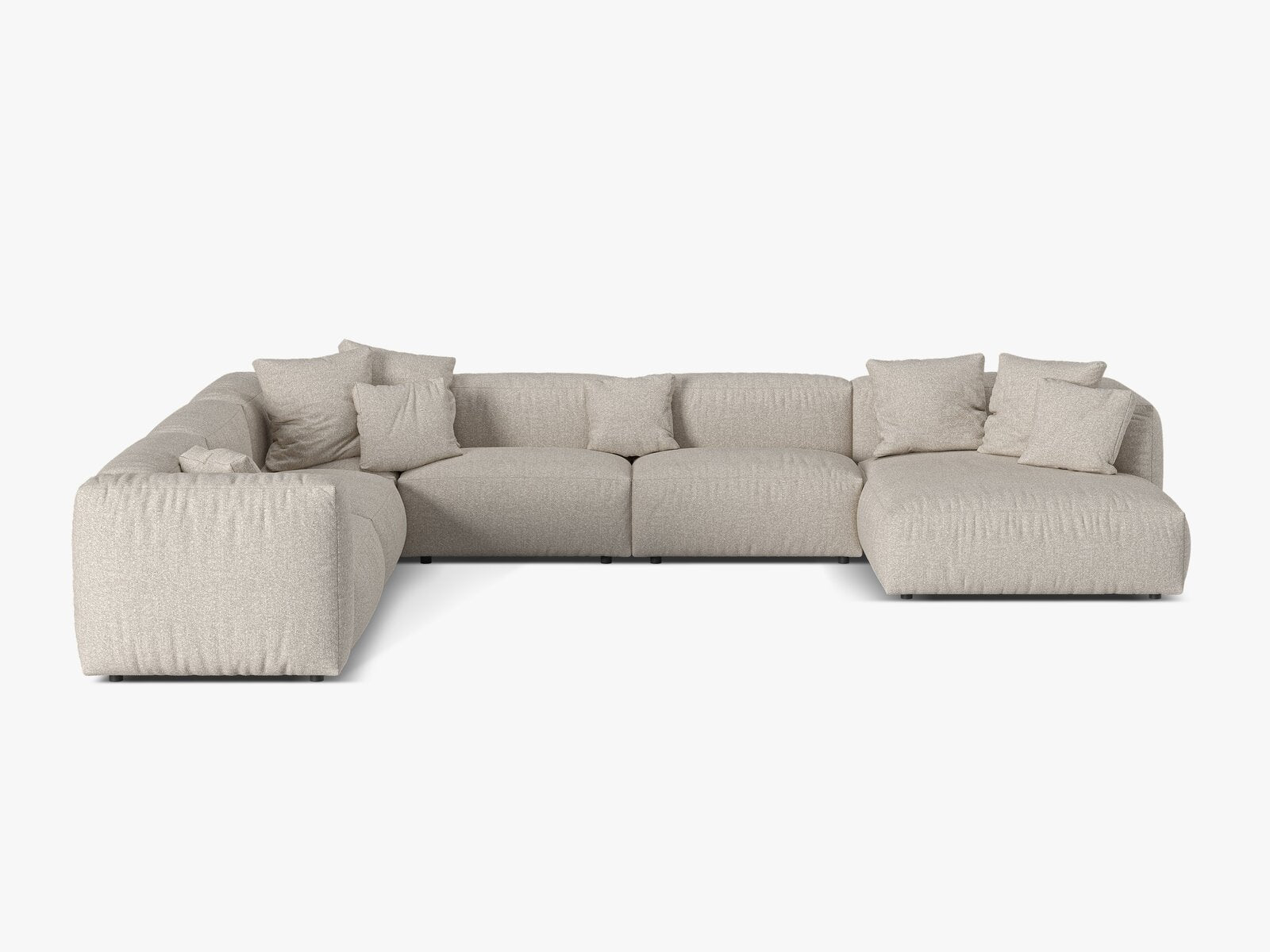 Micadoni modulares Ecksofa XL Martina 6-Sitzer Links Boucle Monet Beige