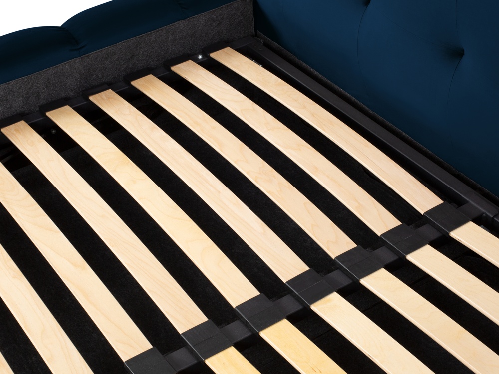 Cosmopolitan Design Stauraumbett mit doppeltem Kopfteil Bali 180x200 Samt Bluvel Königsblau
