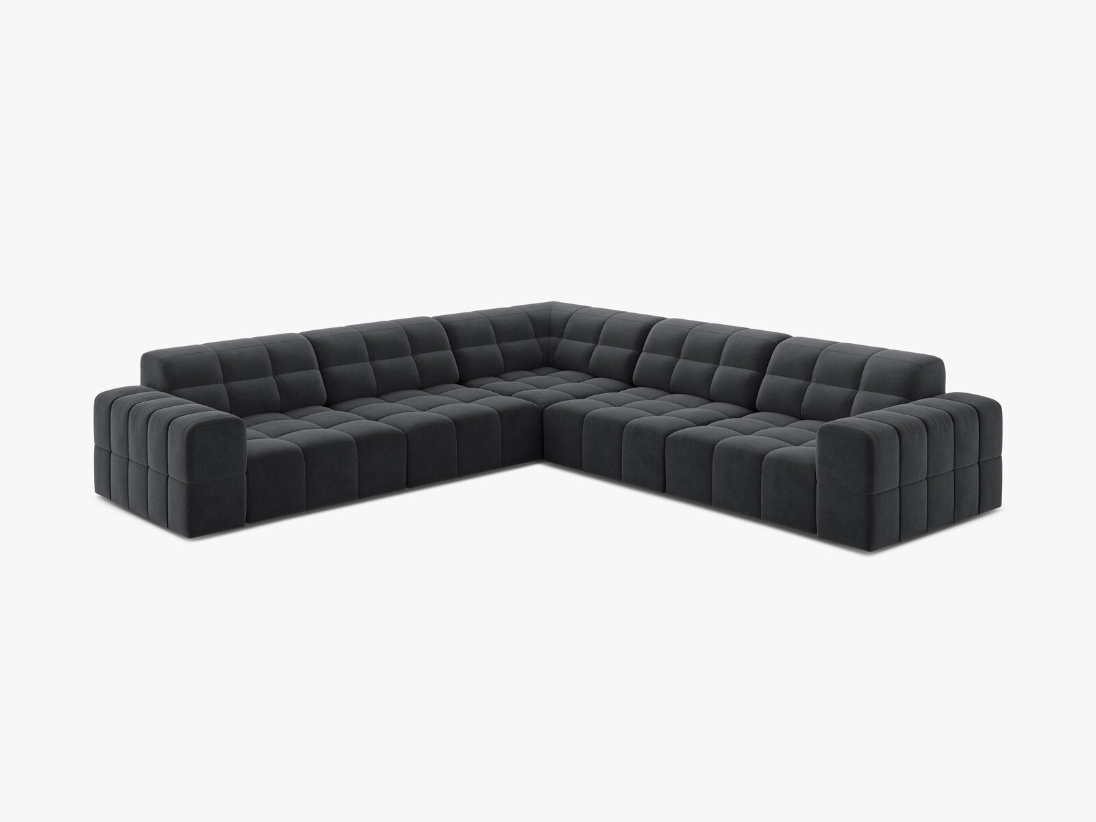 Micadoni Jennifer Modulares Ecksofa 7-Sitzer Samt Bluvel Grau