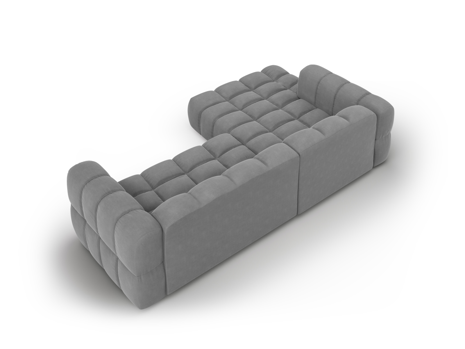 Cosmopolitan Design Ecksofa Sky 4-Sitzer mittlere Version Samt Casino Hellgrau Links