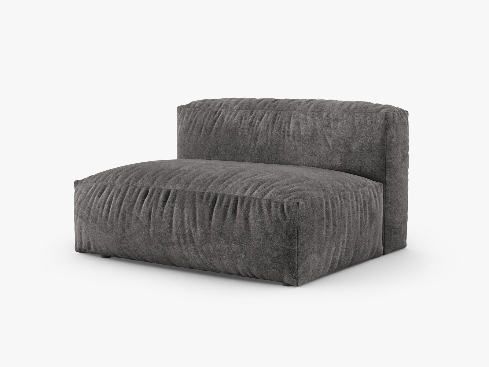 Micadoni Eckmodul mit Armlehne Martina 1-Sitzer Groß 90cm Sitztiefe Links Samt Vogue Grau