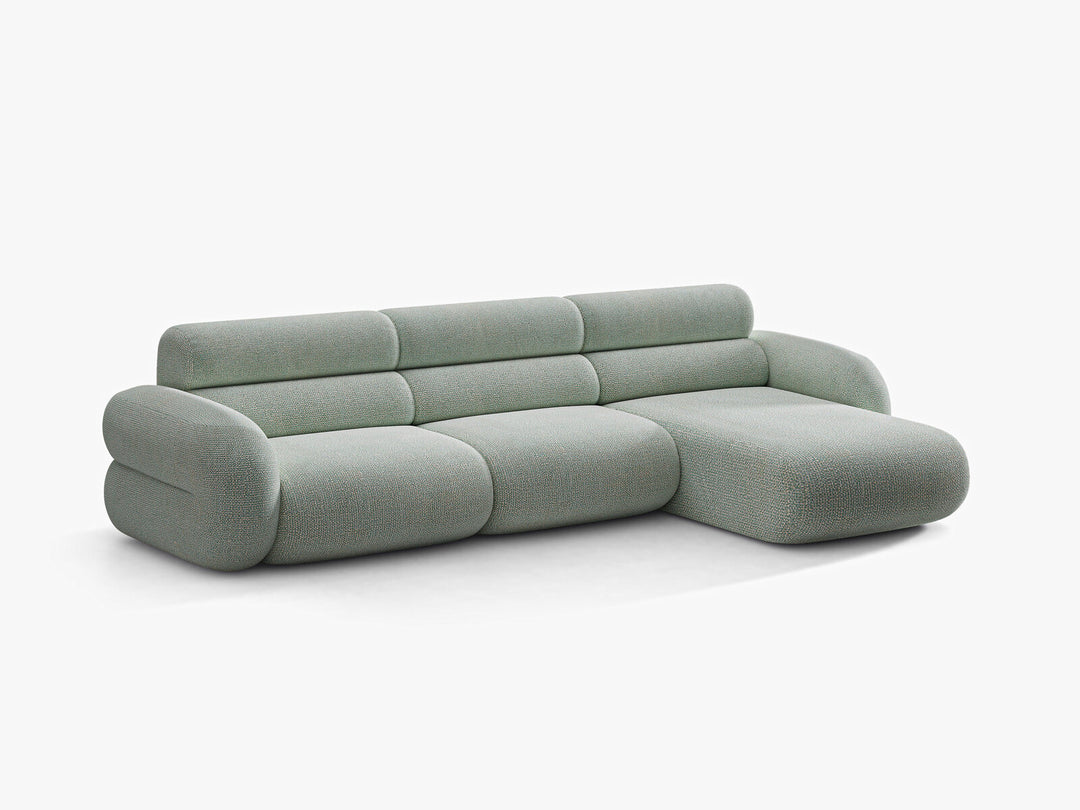 Micadoni Neo Ecksofa 4-Sitzer Rechts Chenille SILENCIO Gedämpftes Blau