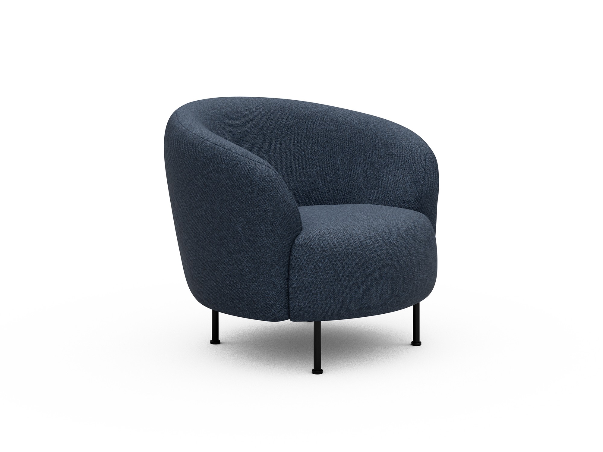 Sessel Ronda Metallbeine Schwarz Strukturierter Stoff Sama 339-Deep-Blue