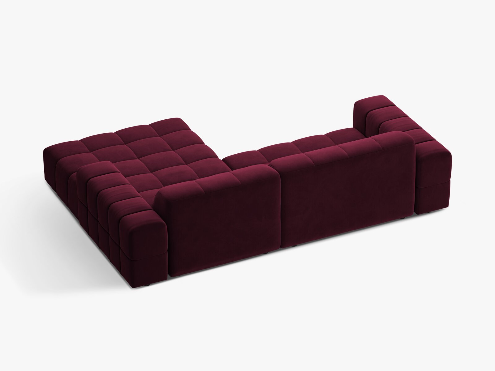 Micadoni Jennifer Ecksofa 4-Sitzer Rechts Samt Venus Burgundfarben