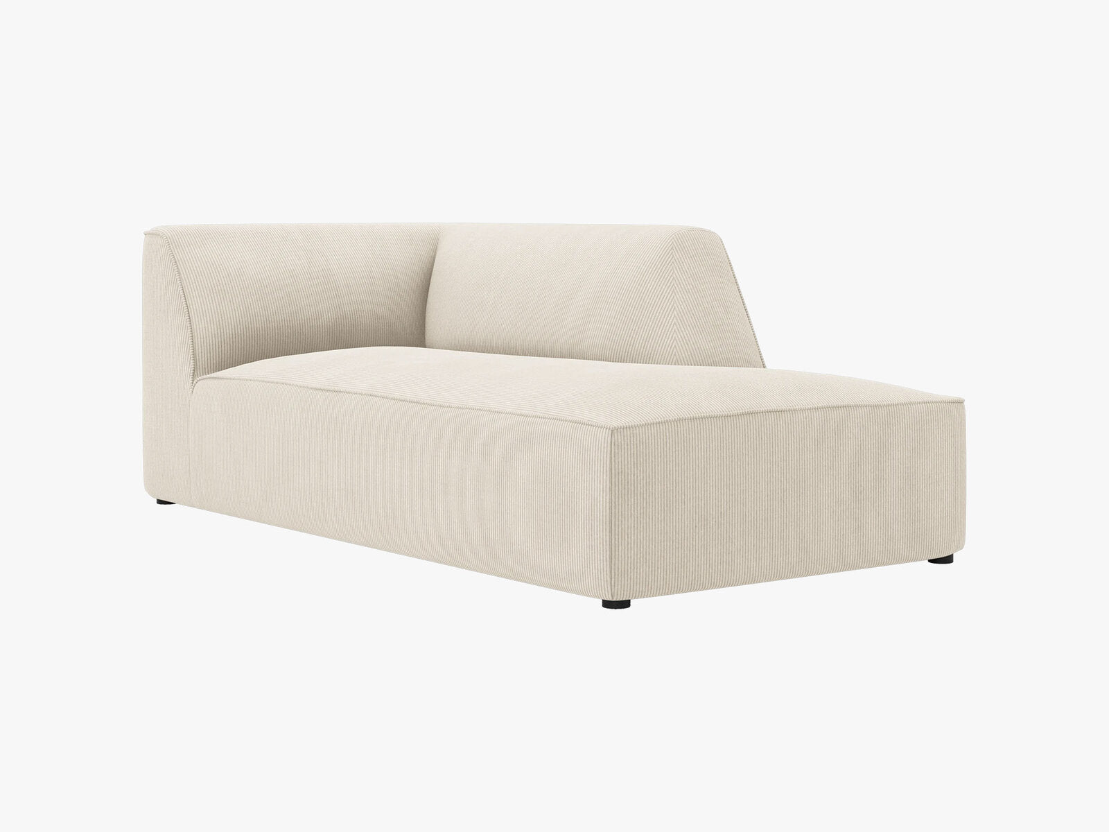 Micadoni Recamiere Ruby 1-Sitzer Rechts Kord Scala Helles Beige