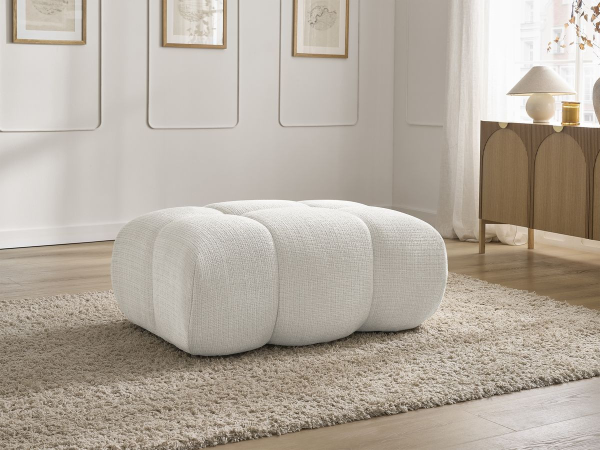 Bobochic Ivane Pouf Strukturstoff Weiß
