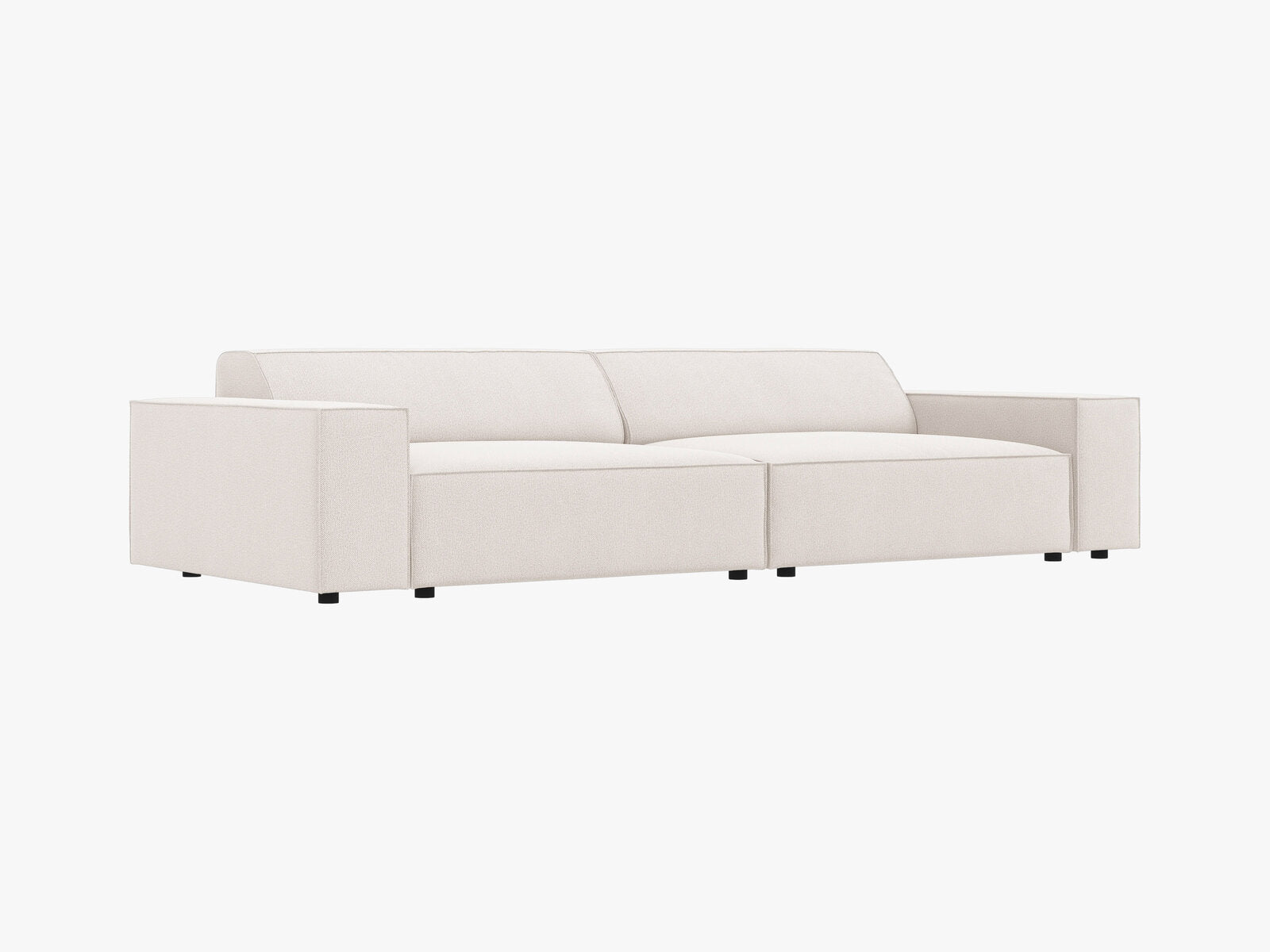 Micadoni Sofa Jodie 4-Sitzer Strukturierter Stoff Megan Helles Beige