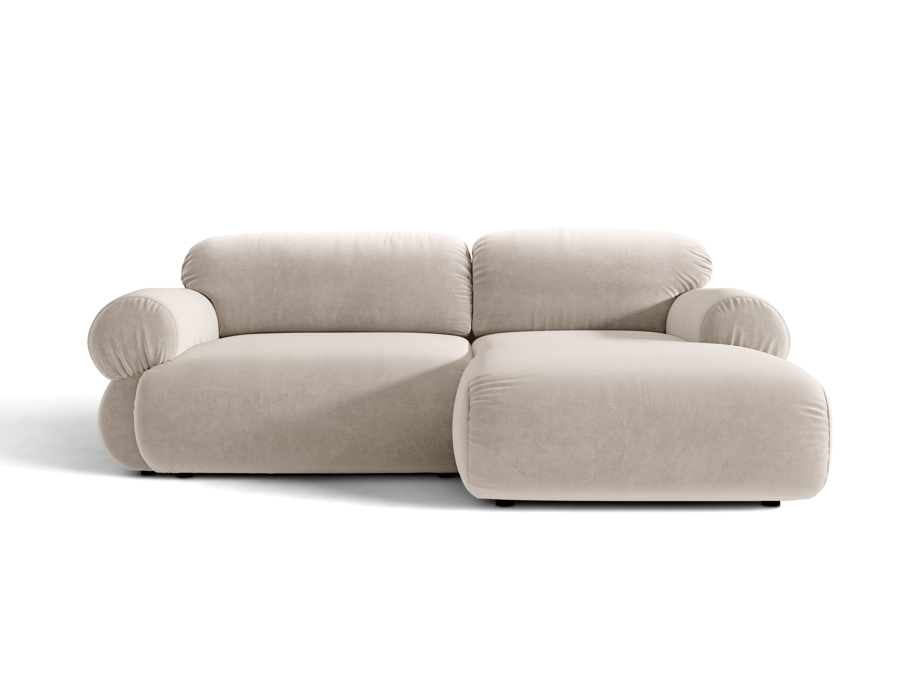 Micadoni Ophelia Ecksofa 4-Sitzer Rechts Samt Salvador Beige