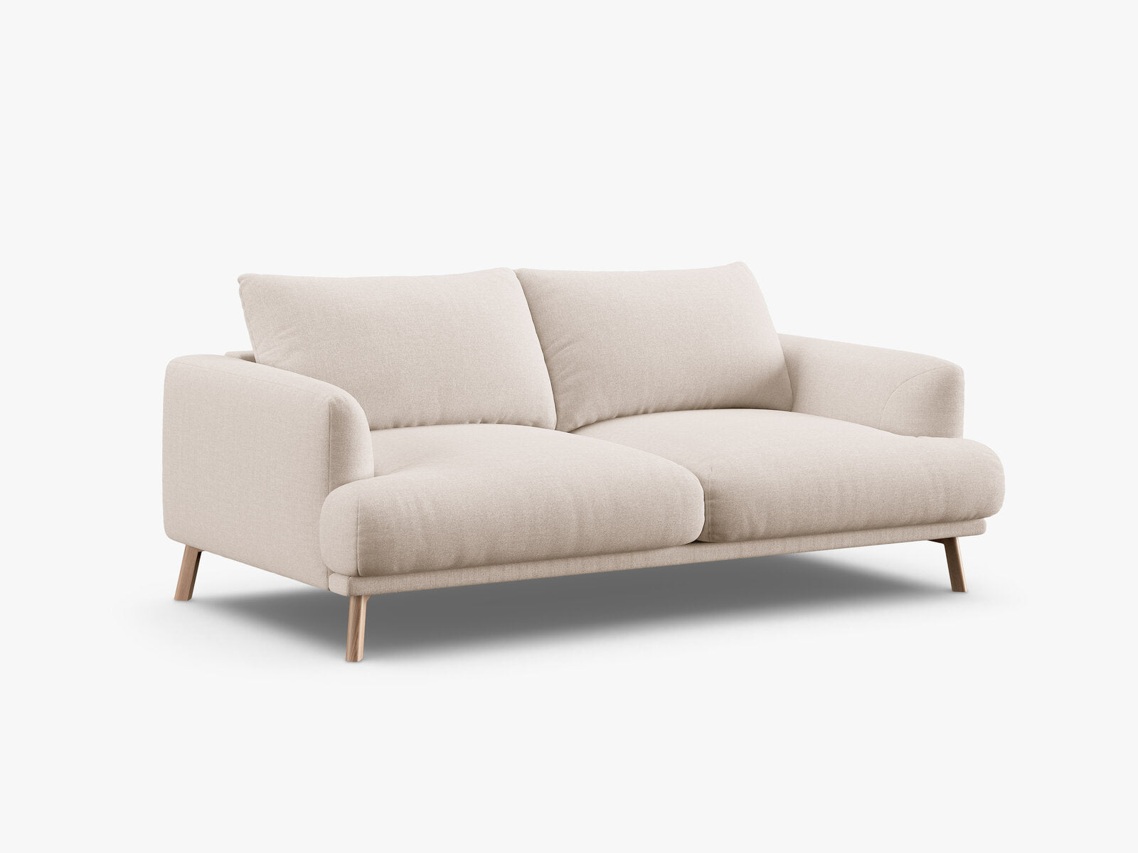 Micadoni Sofa Naomi 2-Sitzer Strukturierter Stoff Liberty Beige