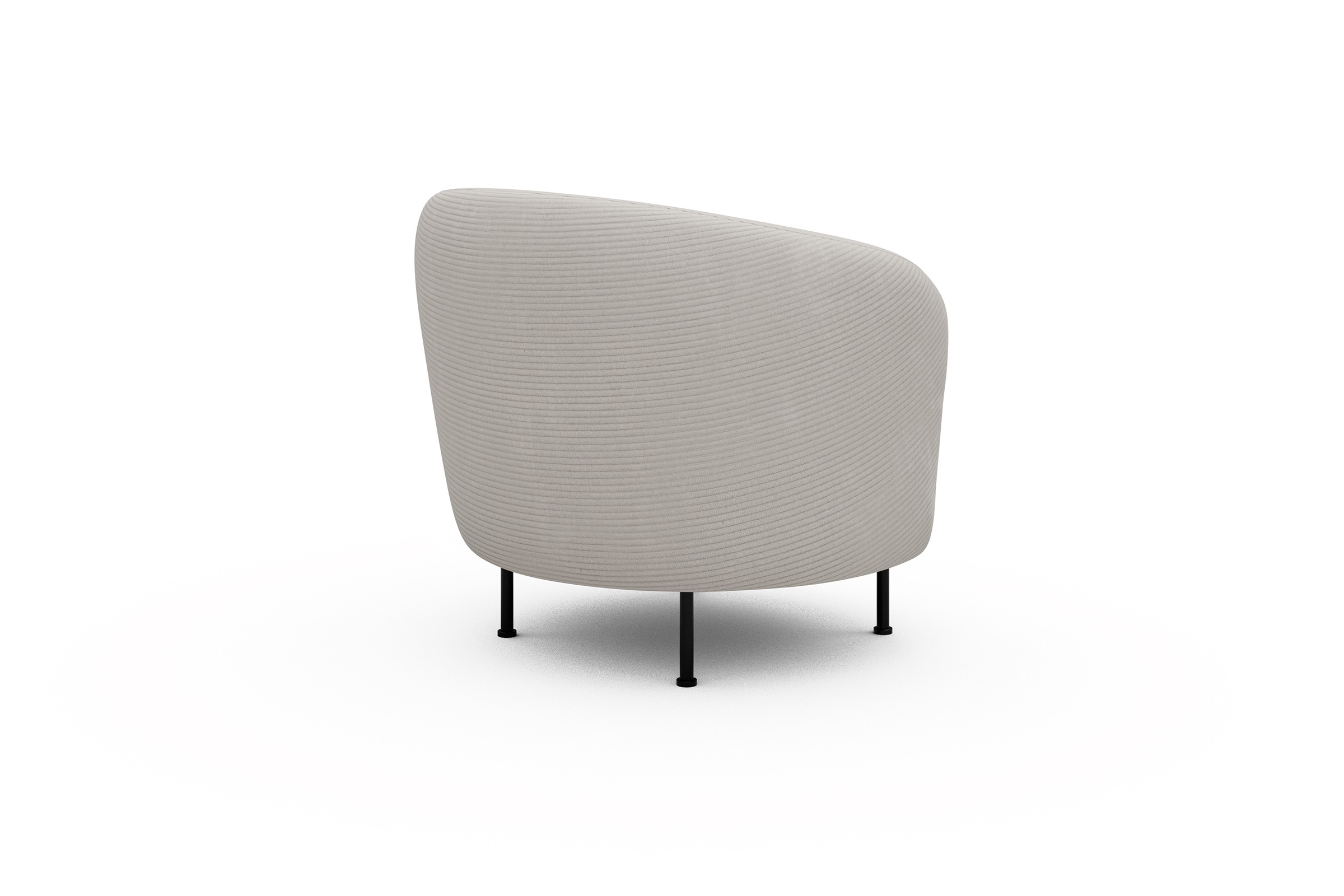 Sessel Ronda Metallbeine Schwarz Corduroy-Ivory