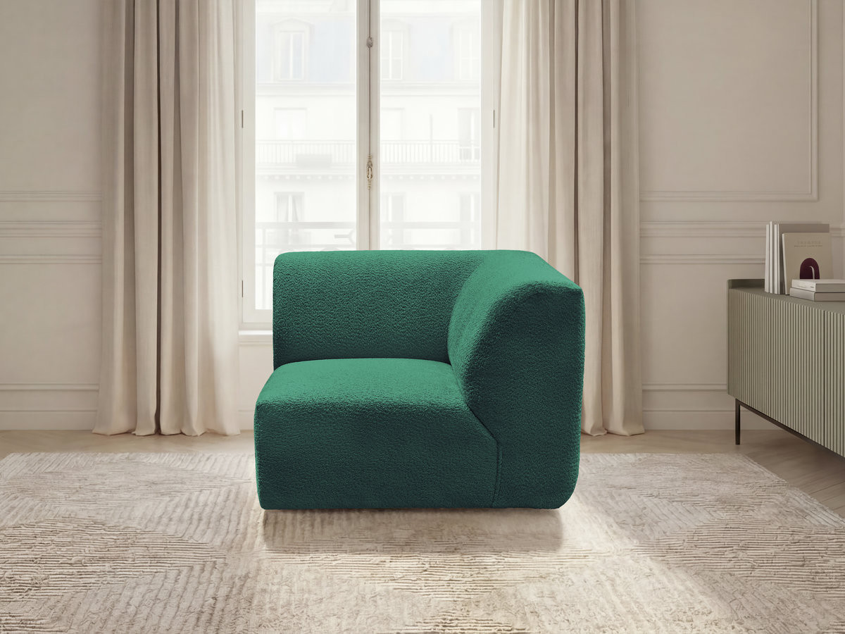 Bobochic Anda Sofa 1-Sitzer Chenille Dunkelgrün