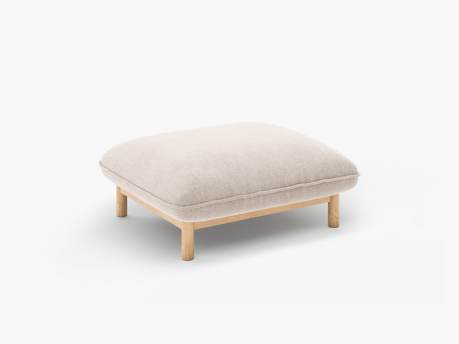 Micadoni Ada Pouf klein Strukturierter Stoff Wind Helles Beige
