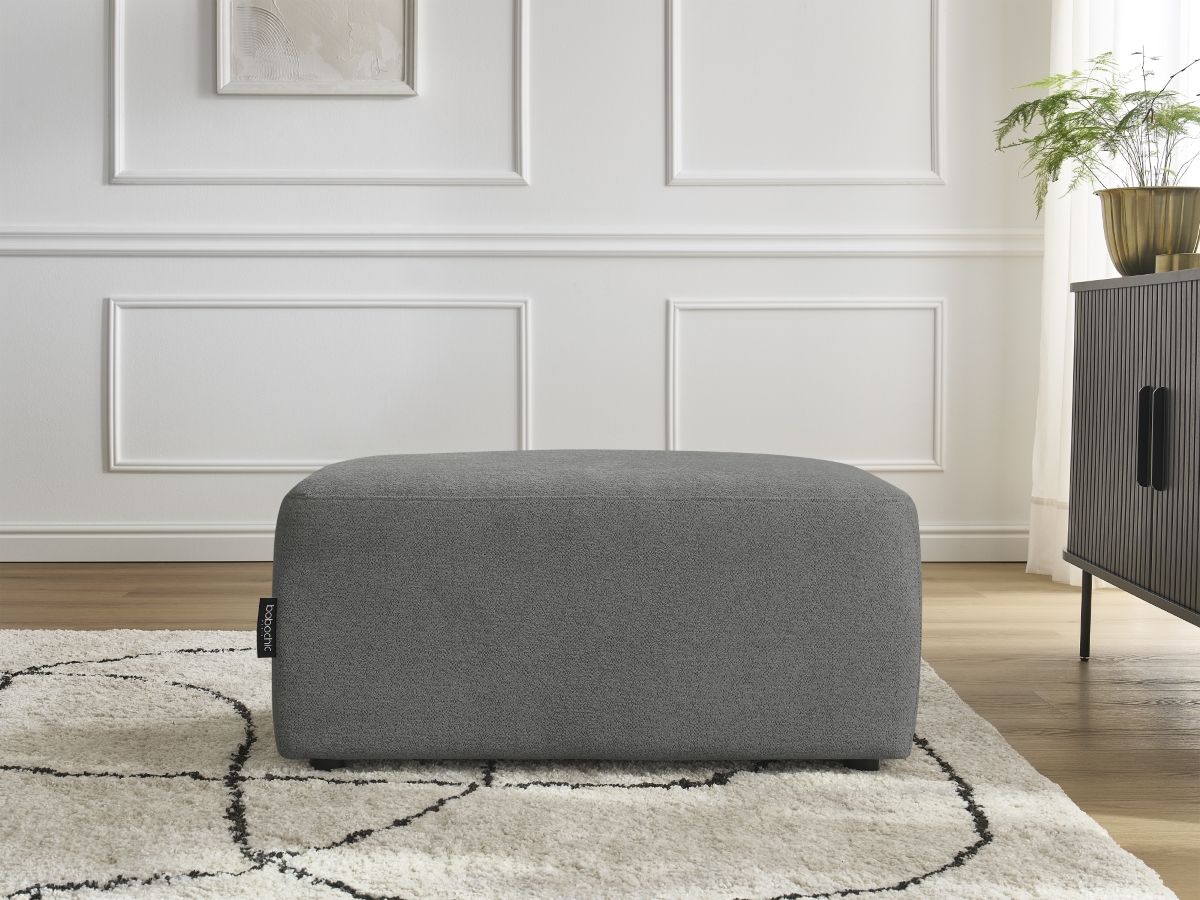 Bobochic Atilla Pouf Melange-Stoff Dunkelgrau