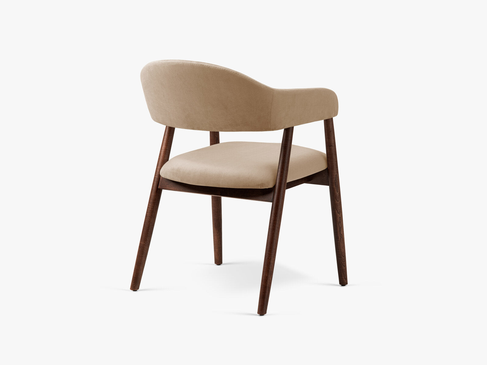 Micadoni Stuhl Adra Samt Magic Velvet Mandelbeige Nussbaum