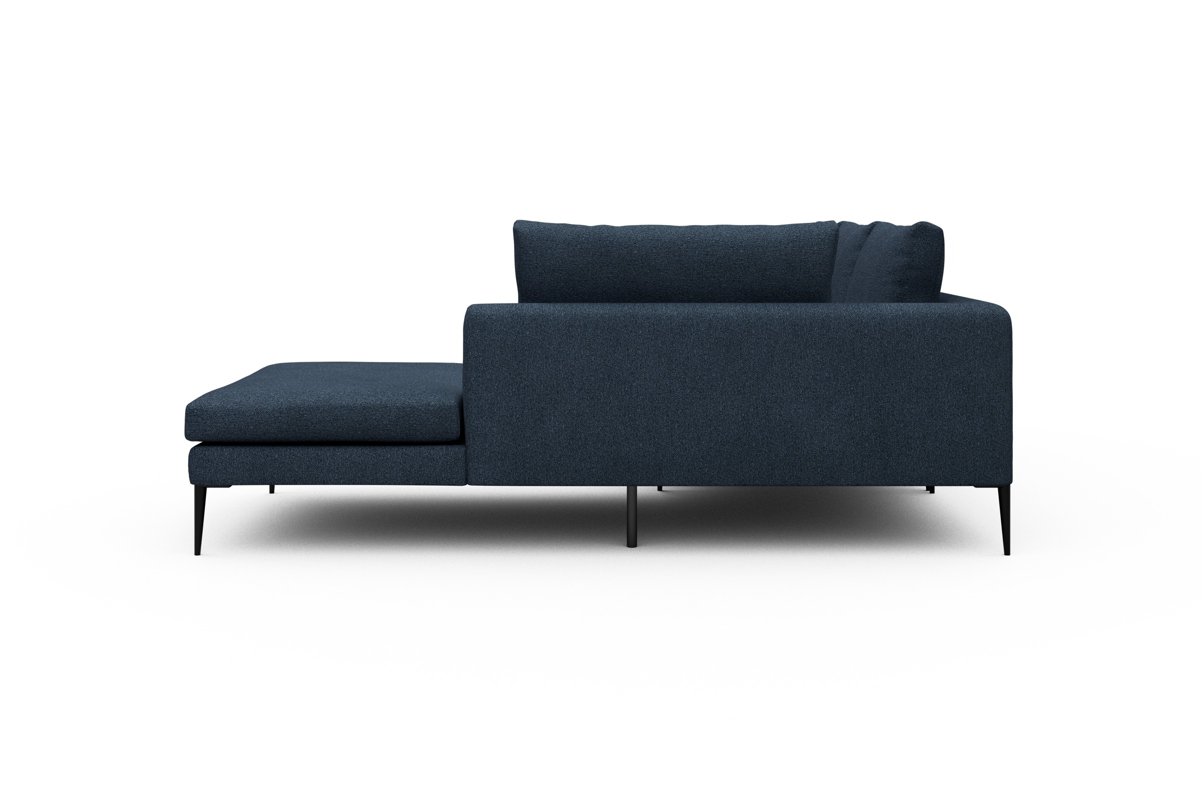Ecksofa Paul Relax-Ecke rechts mit 2-Sitzer Boucle-Blue