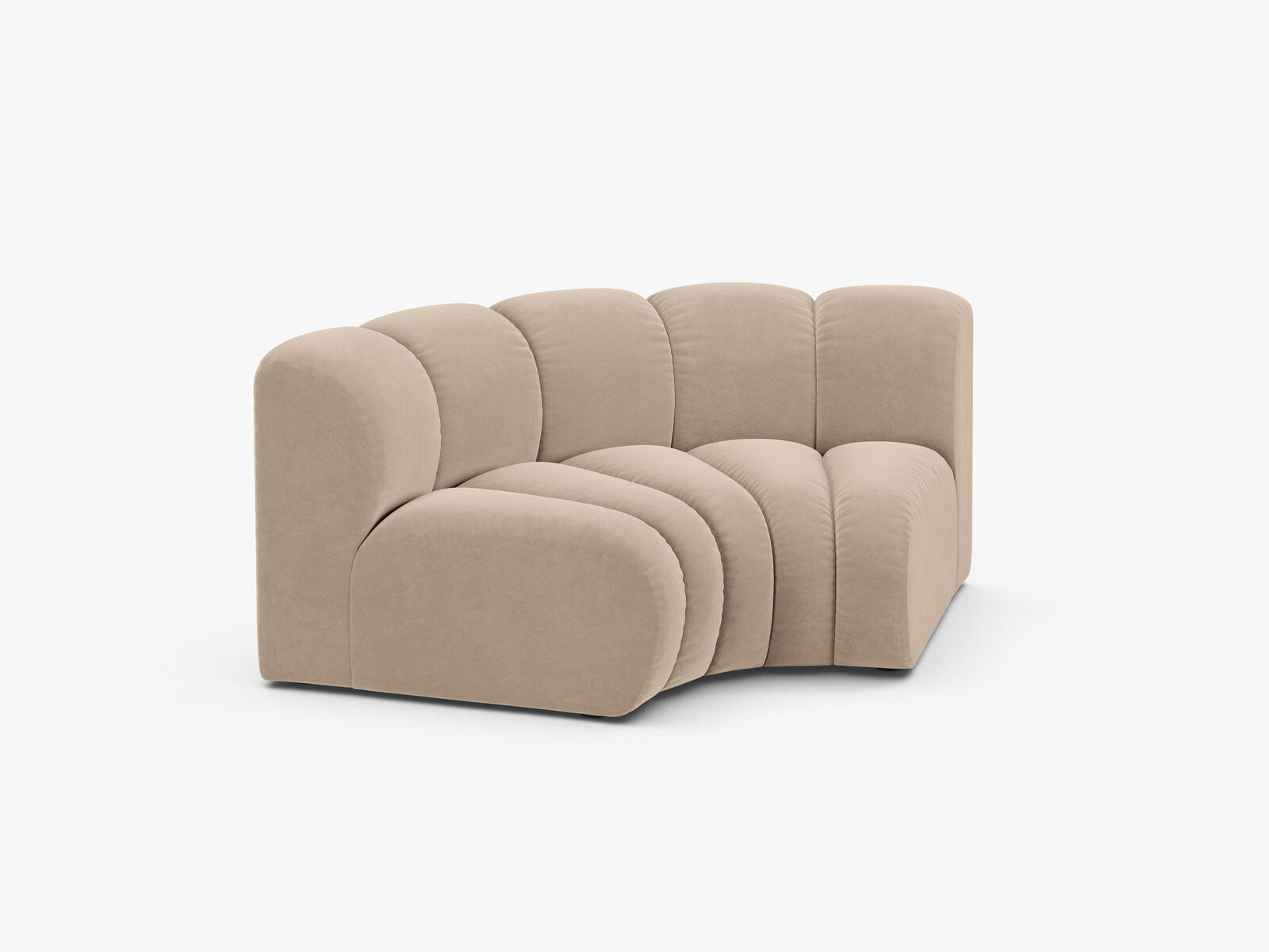 Micadoni rundes Eckmodul Lupine Samt Venus Beige