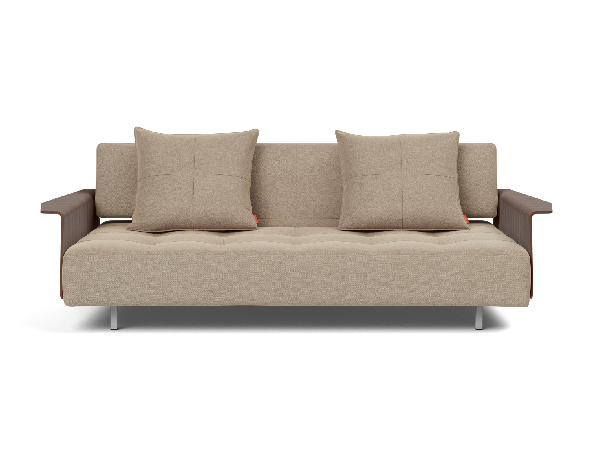 Schlafsofa Long Horn D.E.L. mit Armlehnen Flachgewebe Phobos 587-Mocha