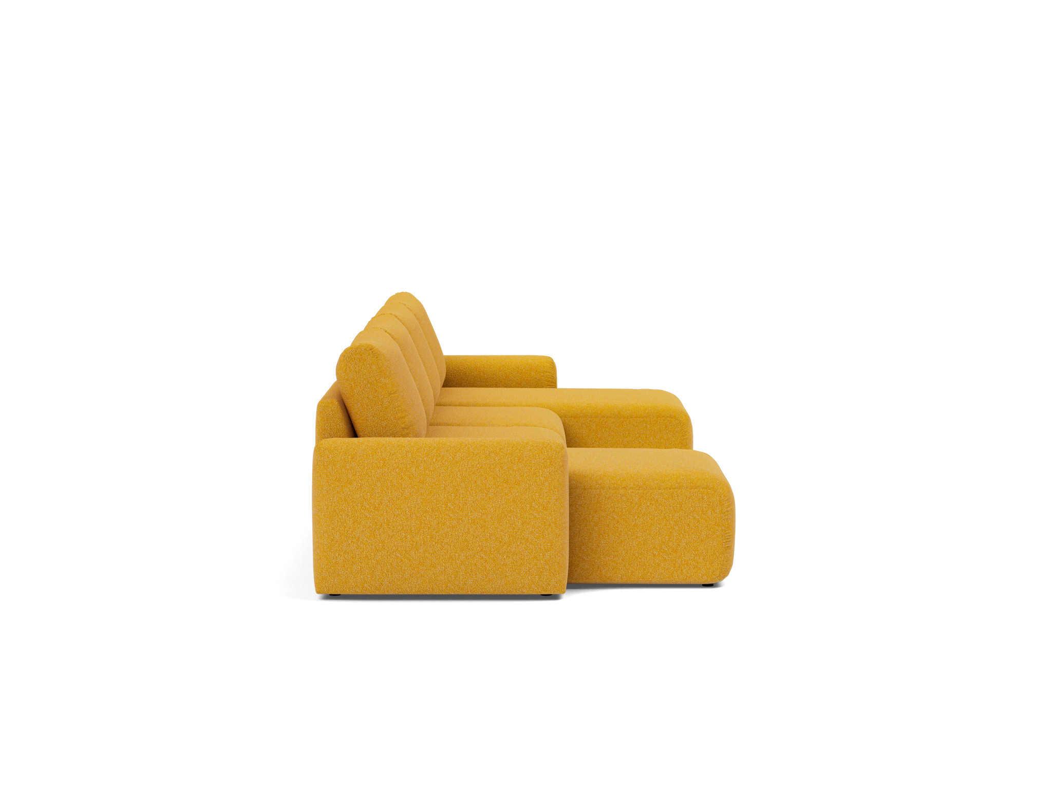 Schlafsofa Norum U-Form mit Chunky-Armlehnen Boucle Skandi 536-Ochre
