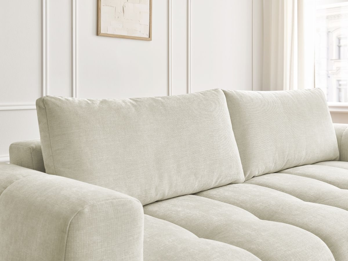 Bobochic Fuji Schlafsofa 3-Sitzer mit Bettkasten Stoff Beige