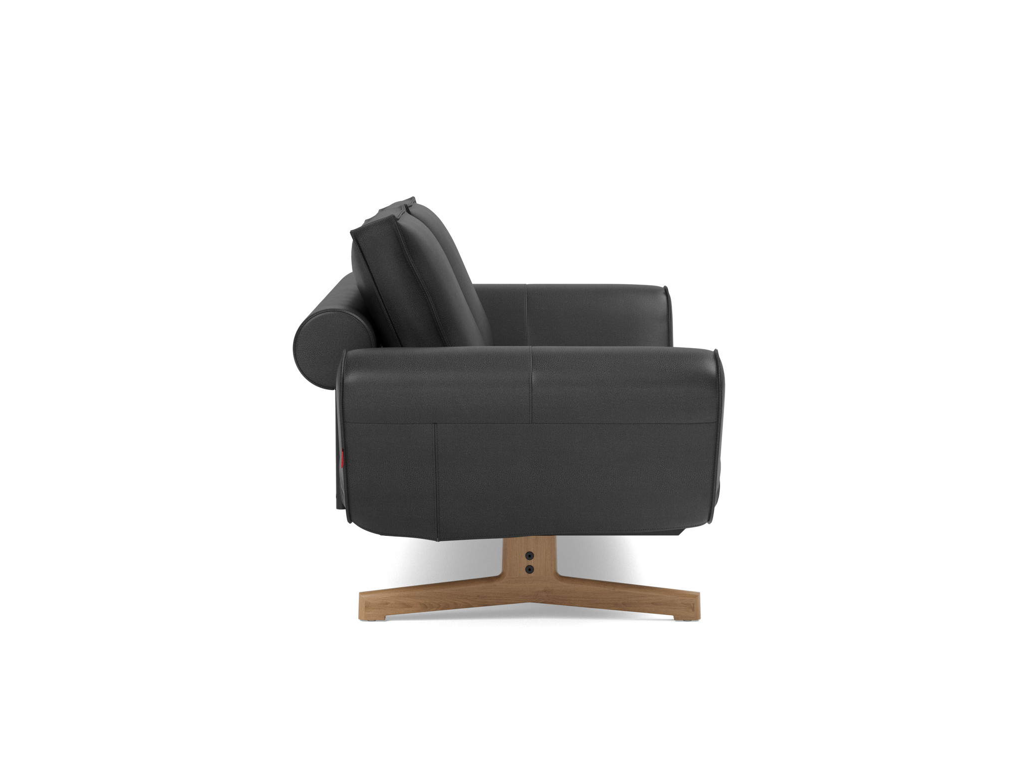 Tagesbett Ghia Lederoptik Faunal 550-Black Beine Eiche