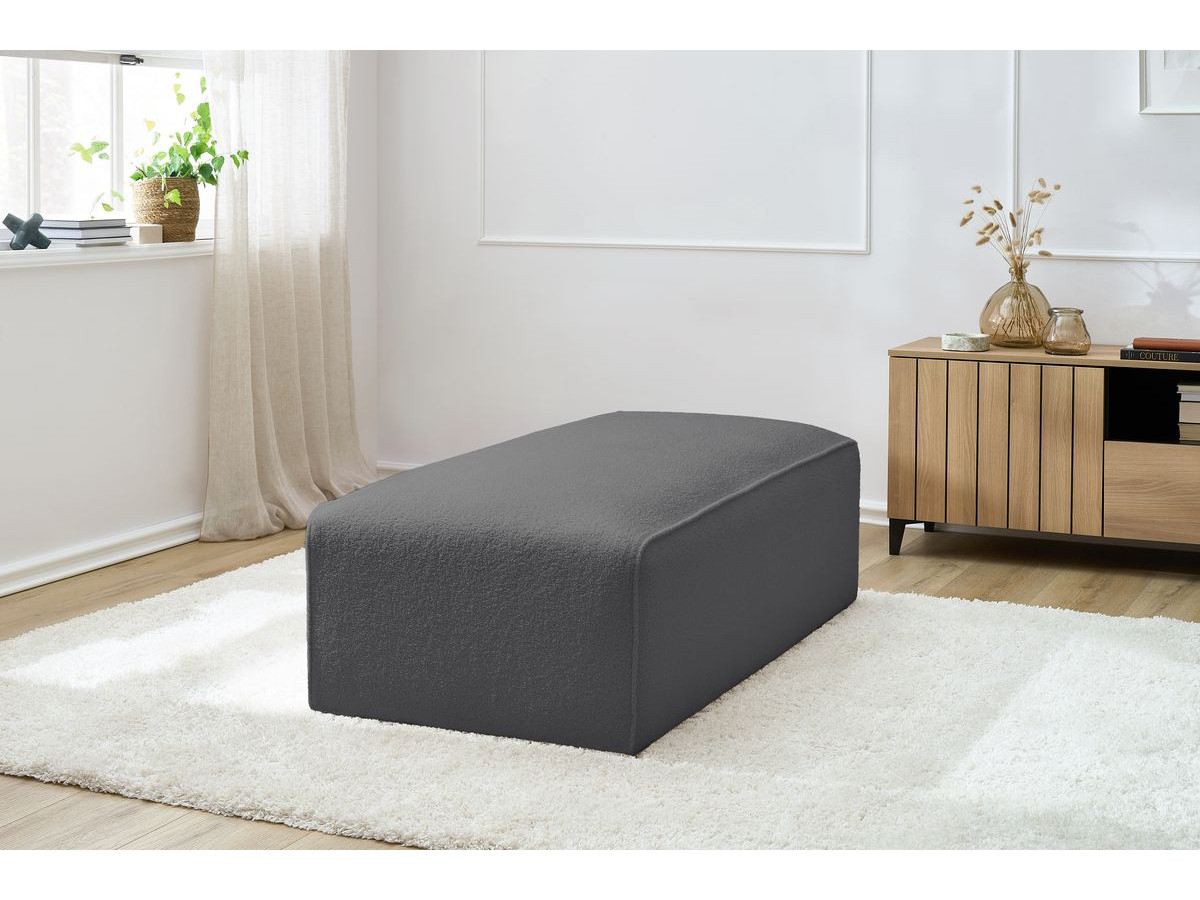 Bobochic Megeve Pouf Bouclé-Stoff Dunkelgrau