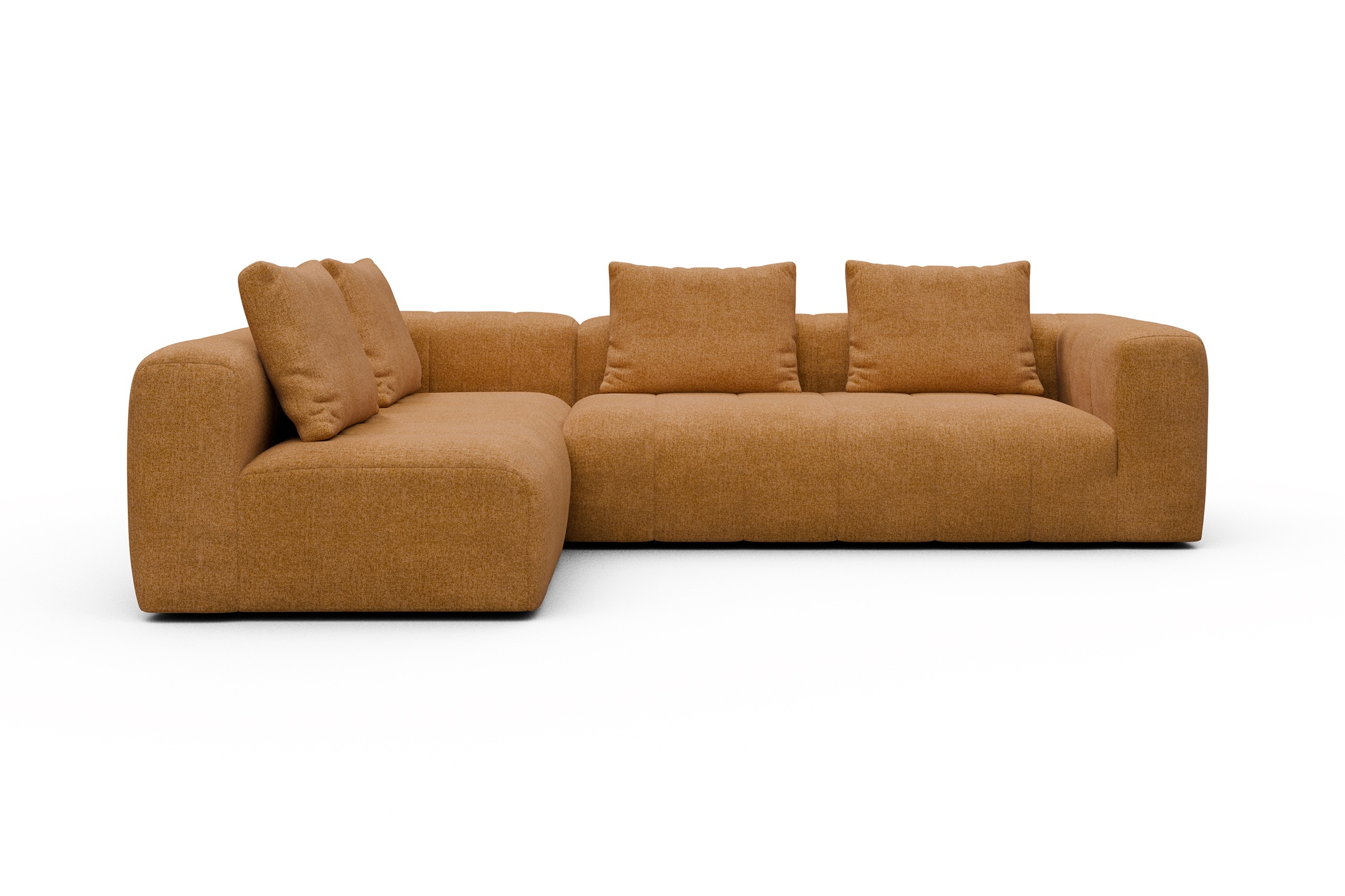 Ecksofa Hugo 2x 2,5-Sitzer Armlehne rechts Casone-Warm-Yellow