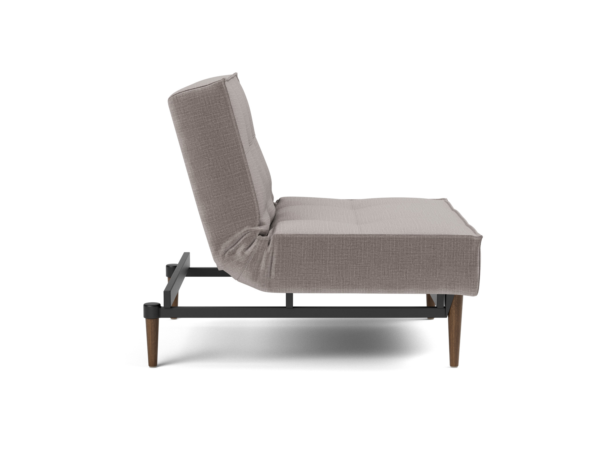 Sessel Splitback Chenille Esina 418-Truffle Beine Styletto Eiche dunkel